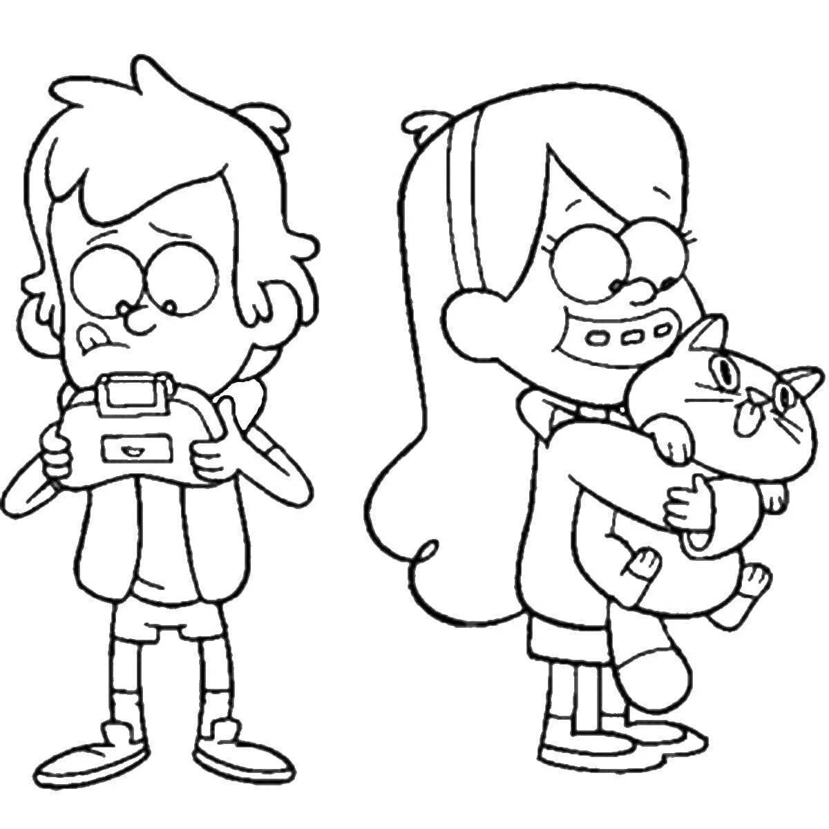 Joyful mabel from gravity falls coloring page