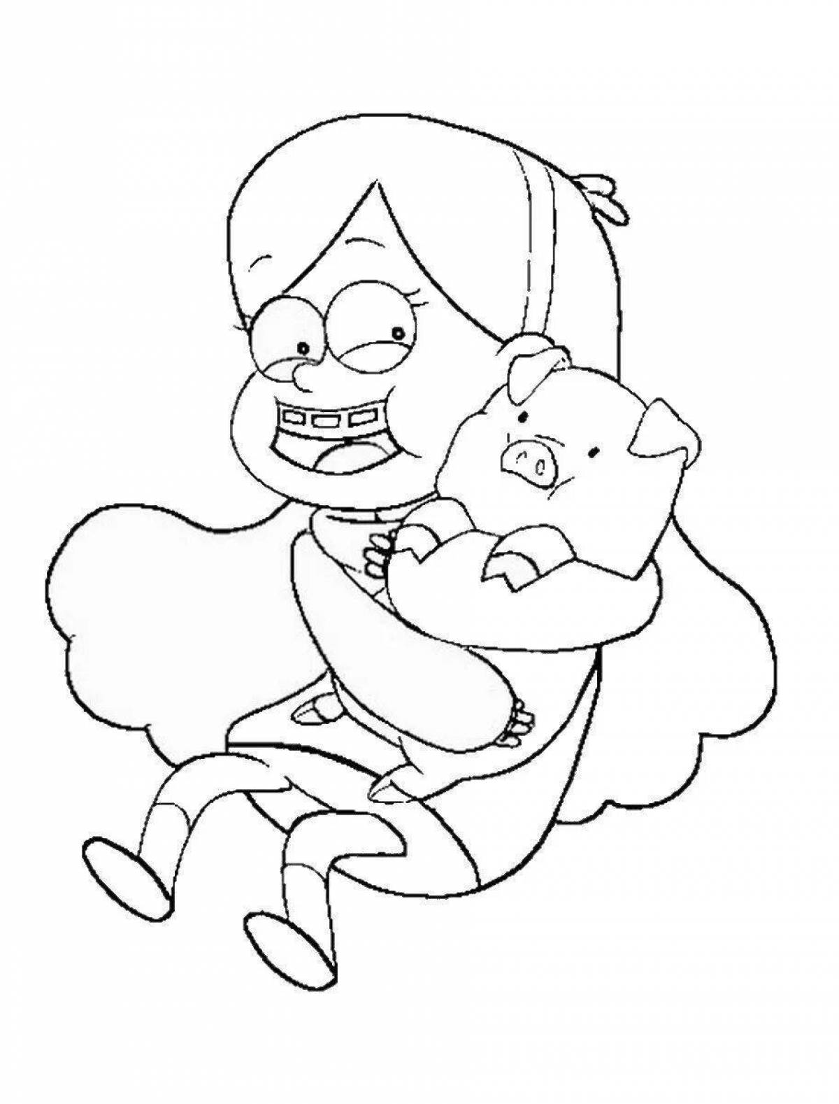 Mabel's fun coloring from gravity falls