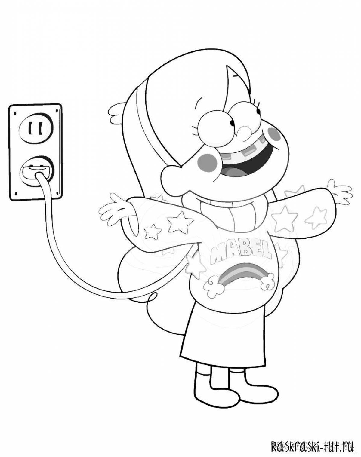 Vibrant mabel gravity falls coloring page