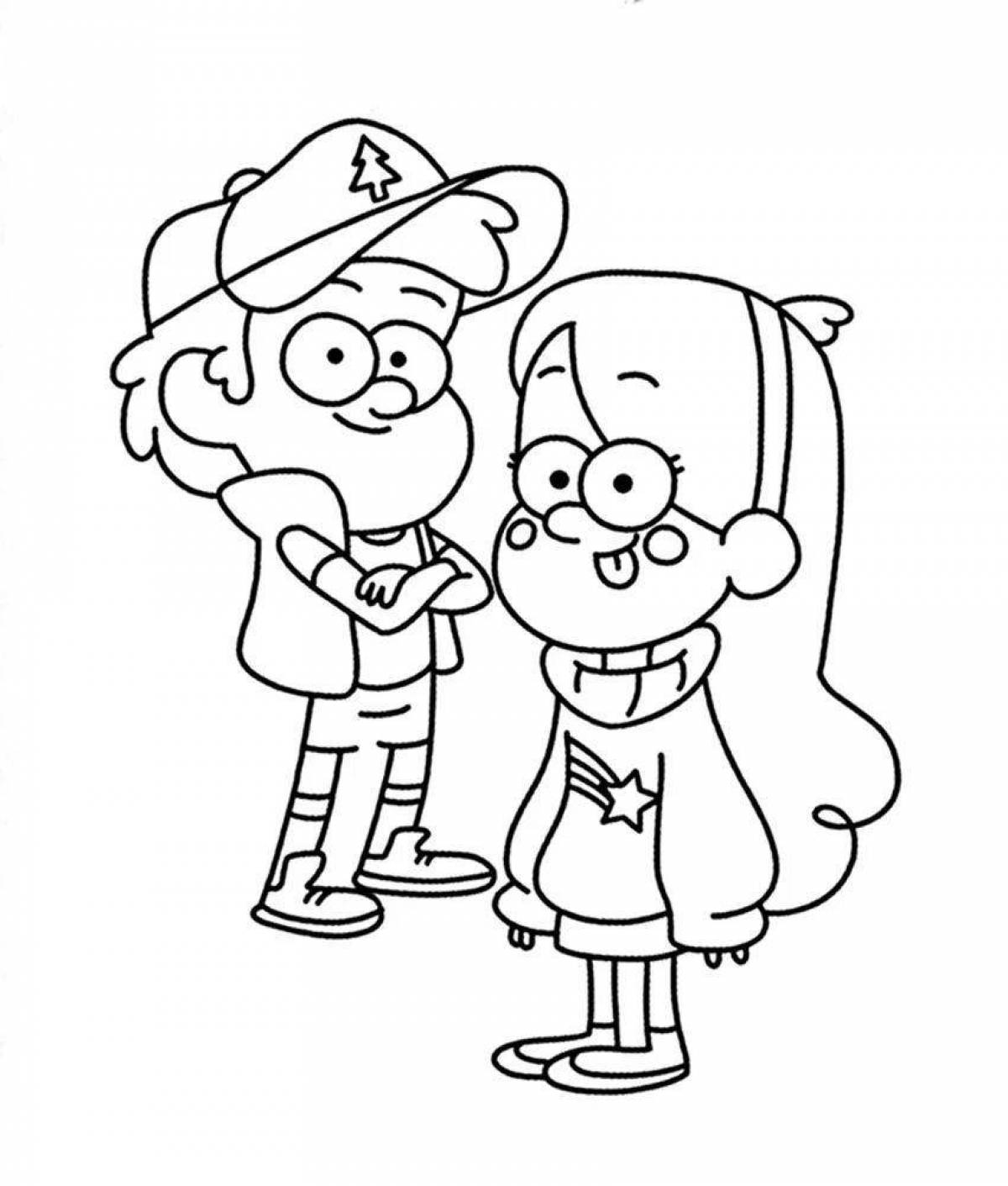 Gravity Falls mabel coloring page