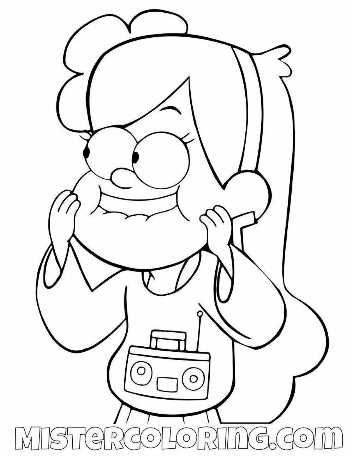 Adorable Mabel Gravity Falls Coloring Page