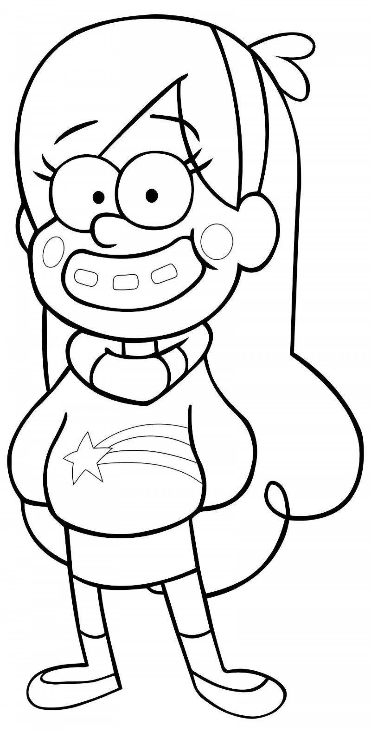 Glitter Gravity Falls Mabel Coloring Page