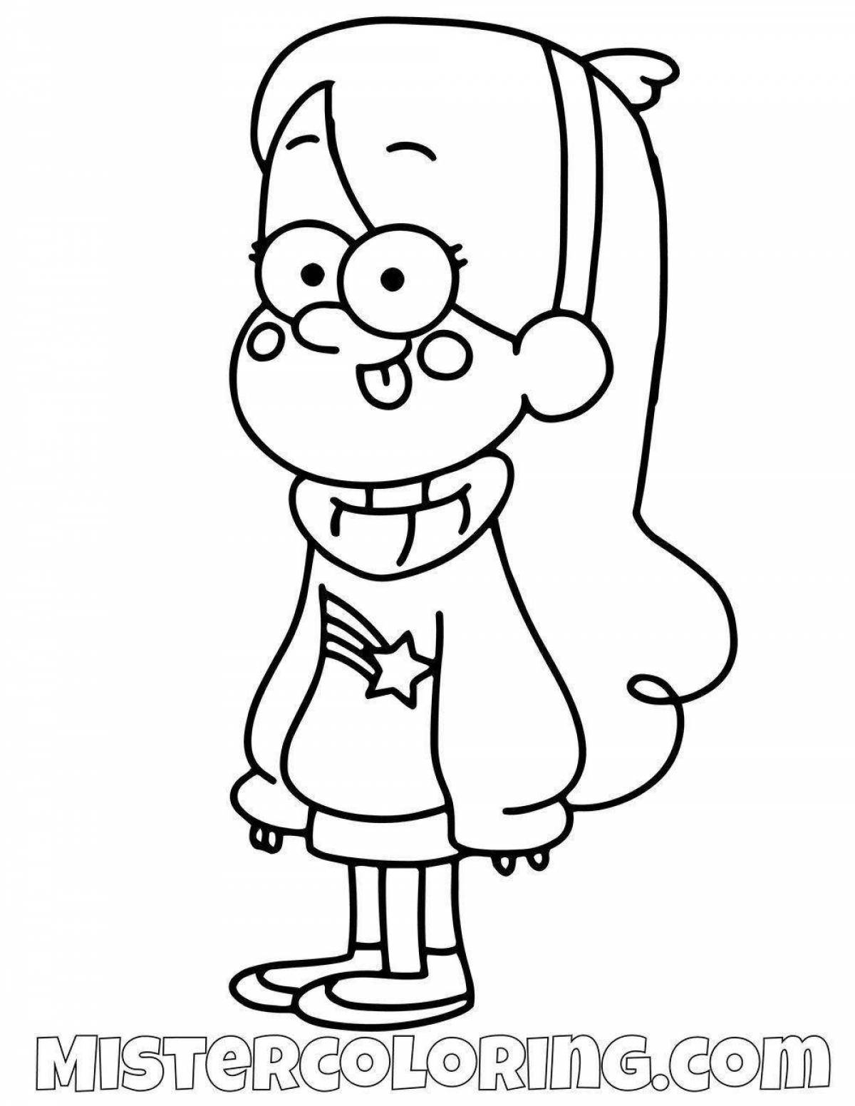 Mabel gravity falls holiday coloring page