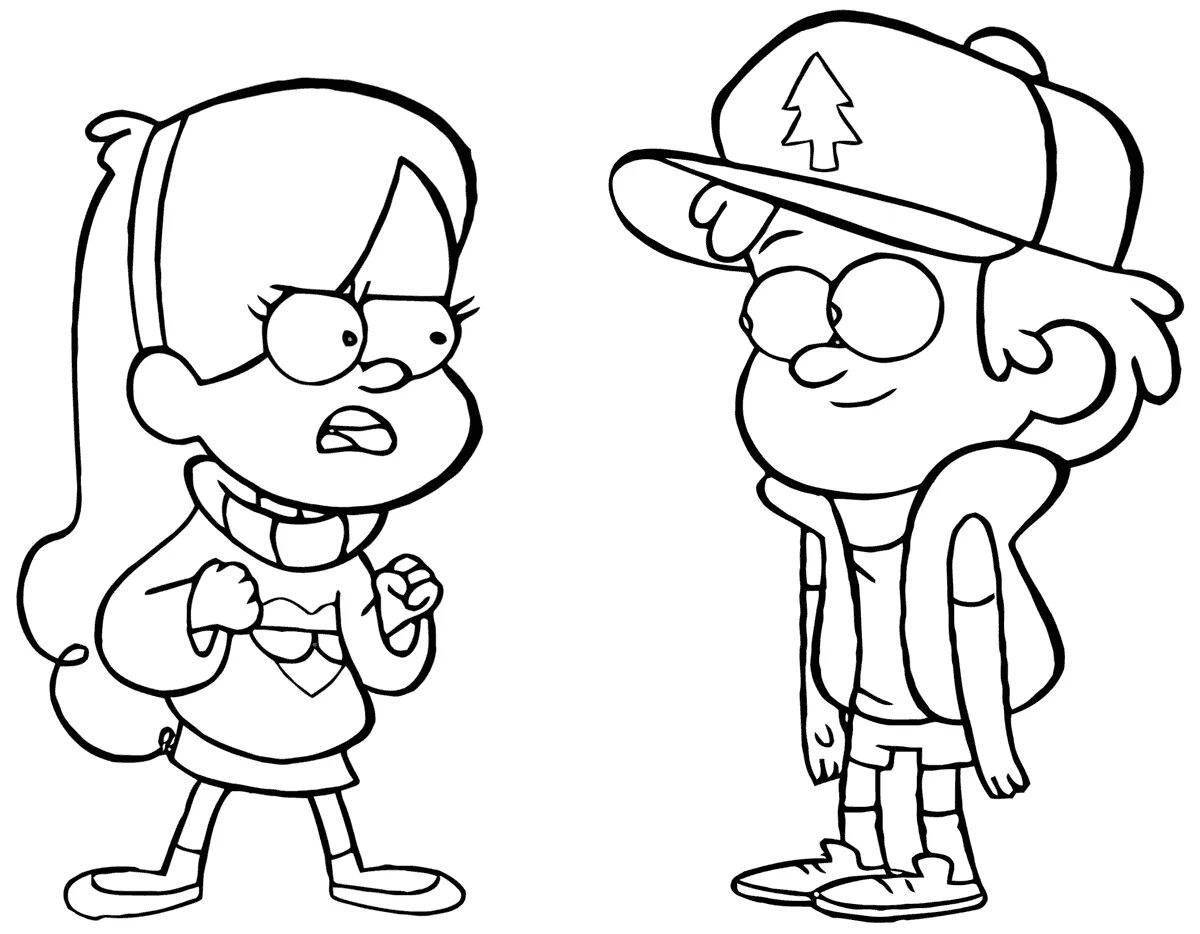 Adorable Mabel Gravity Falls Coloring Page