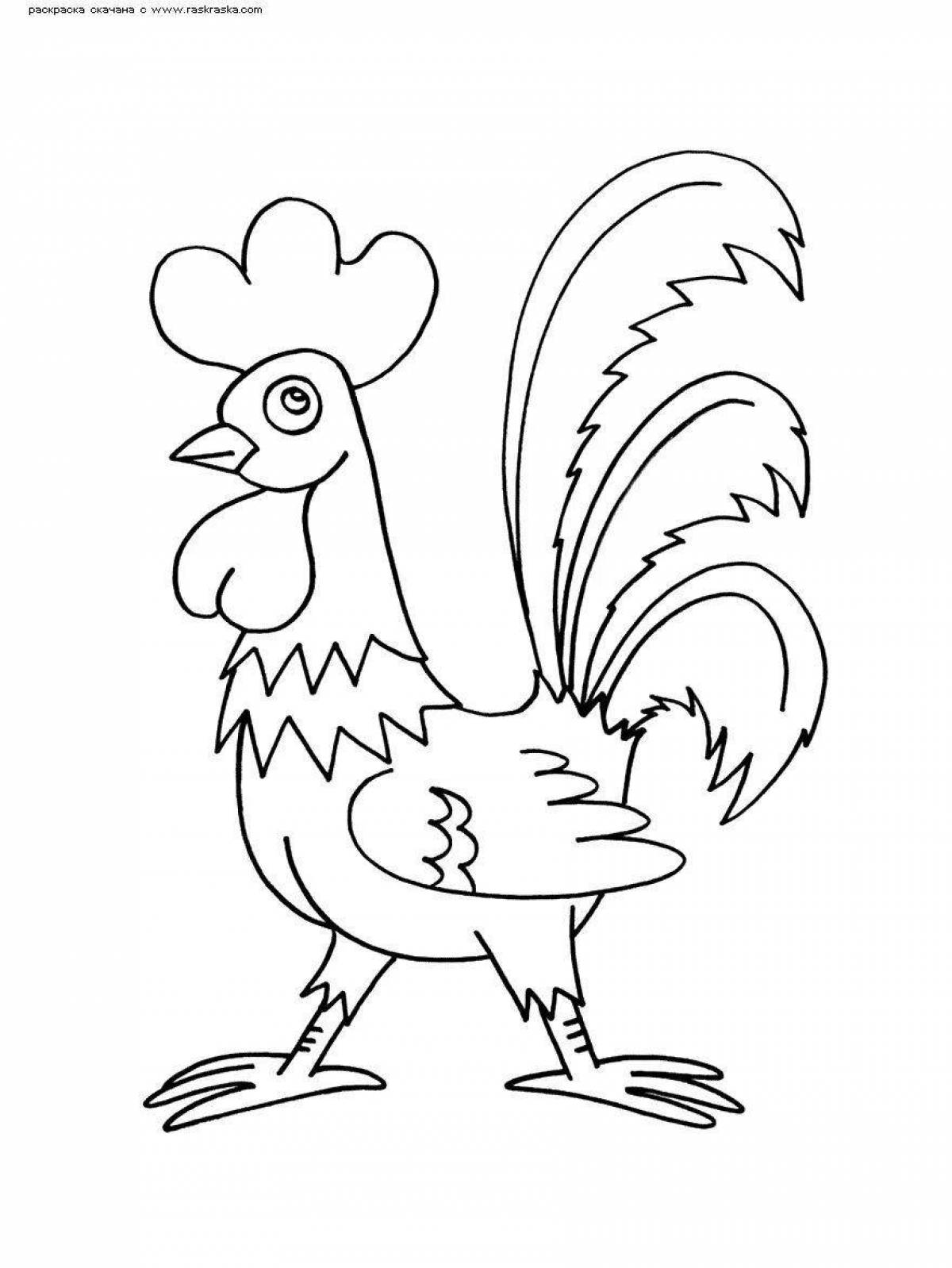 Coloring page festive rooster