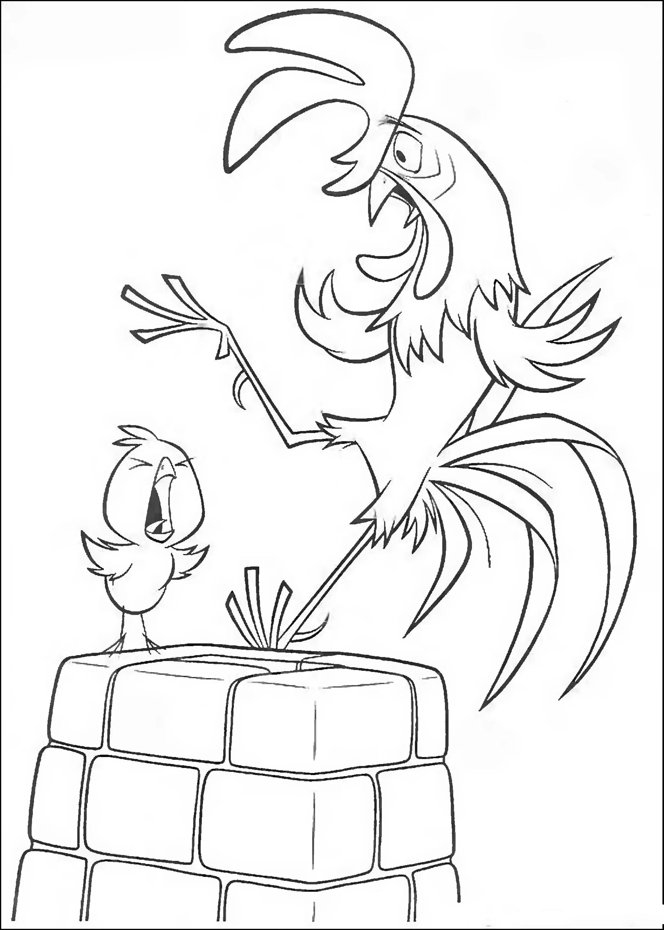 Joyful rooster coloring page