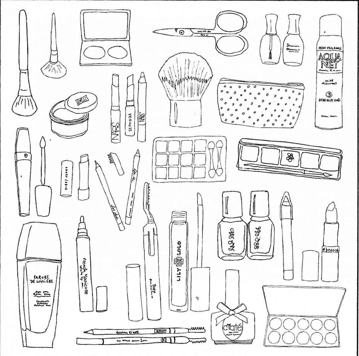 Glamorous duck cosmetics coloring page