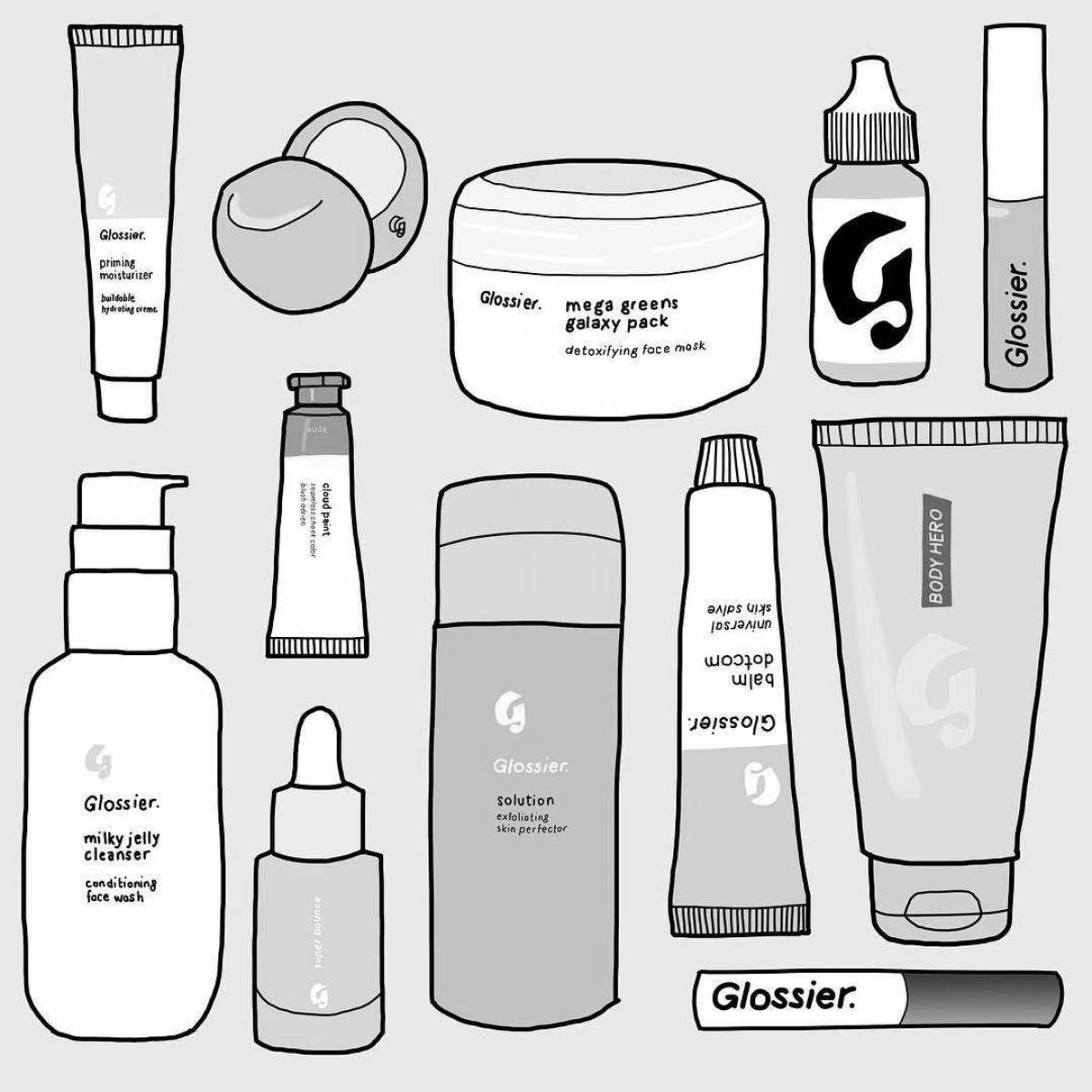 Coloring page delicious cosmetics for duck