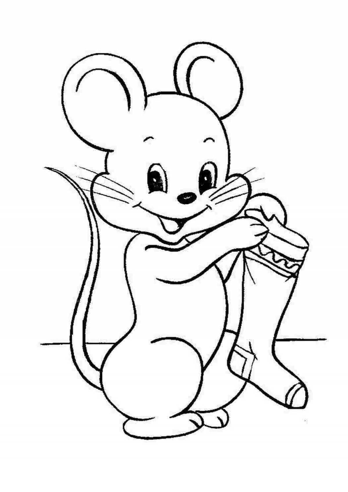 Игристая раскраска мышь для детей