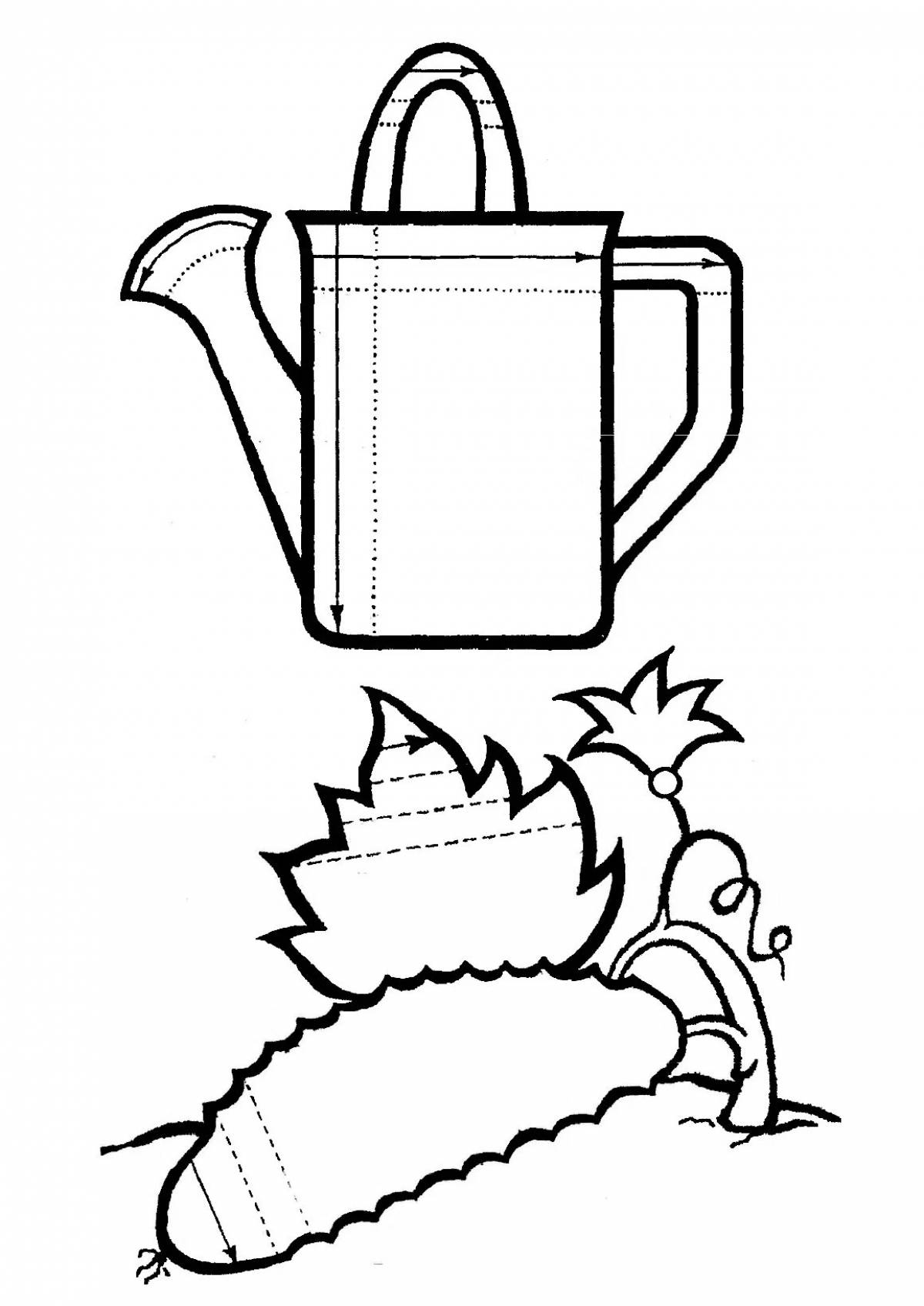 Fun coloring watering can for kids
