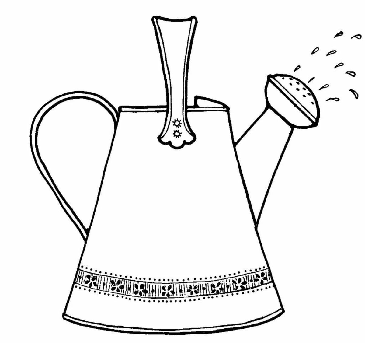 Great watering can coloring book for kids