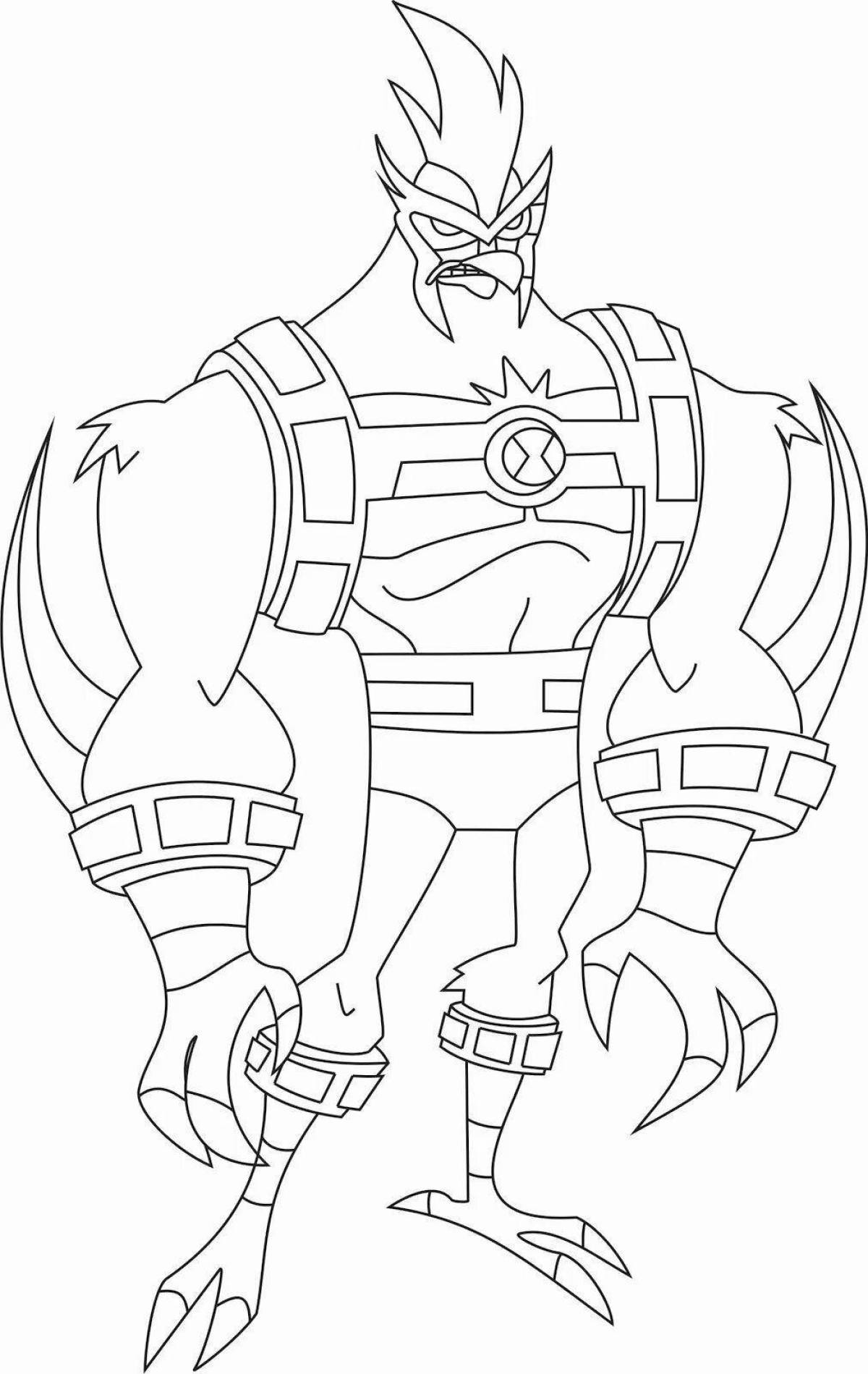 Playful ben 10 omniverse coloring page