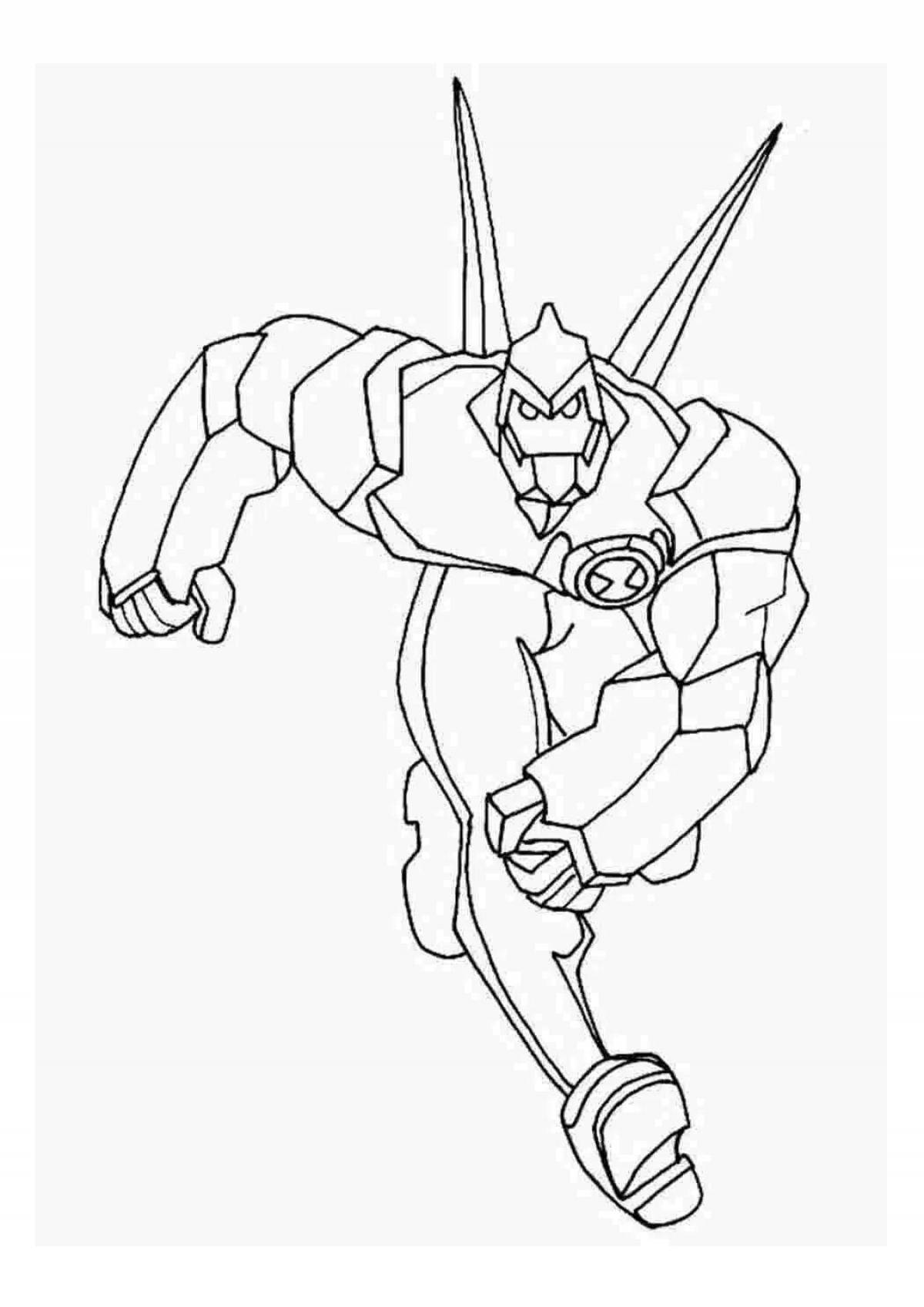 Charming ben 10 omniverse coloring page