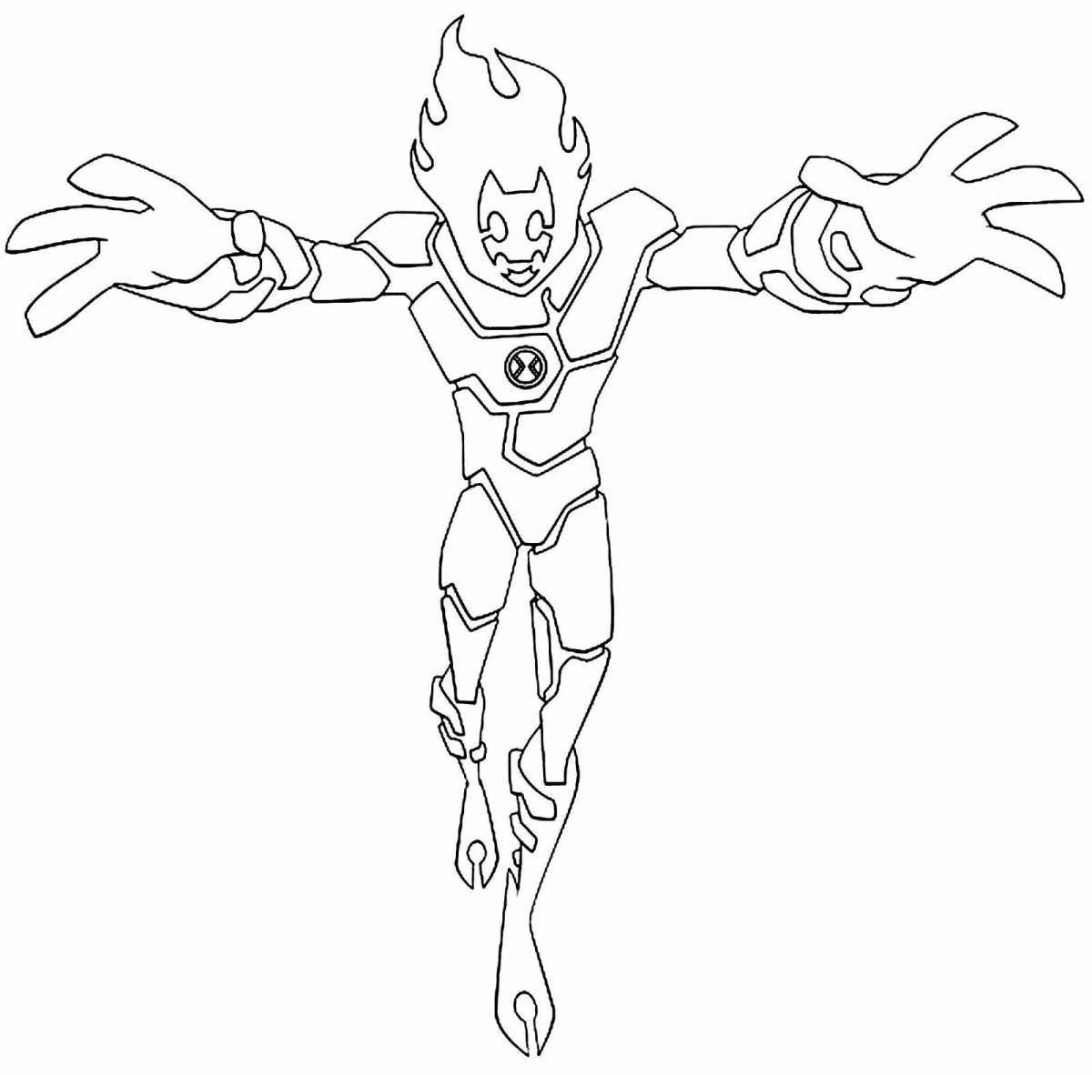 Quirky ben 10 omniverse coloring page
