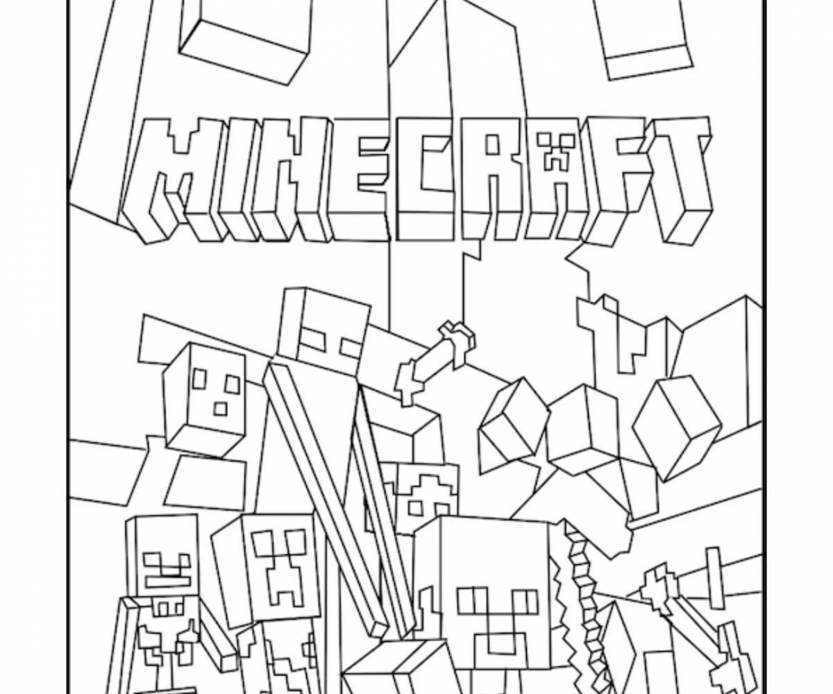 Cheerful minecraft compote blogger coloring