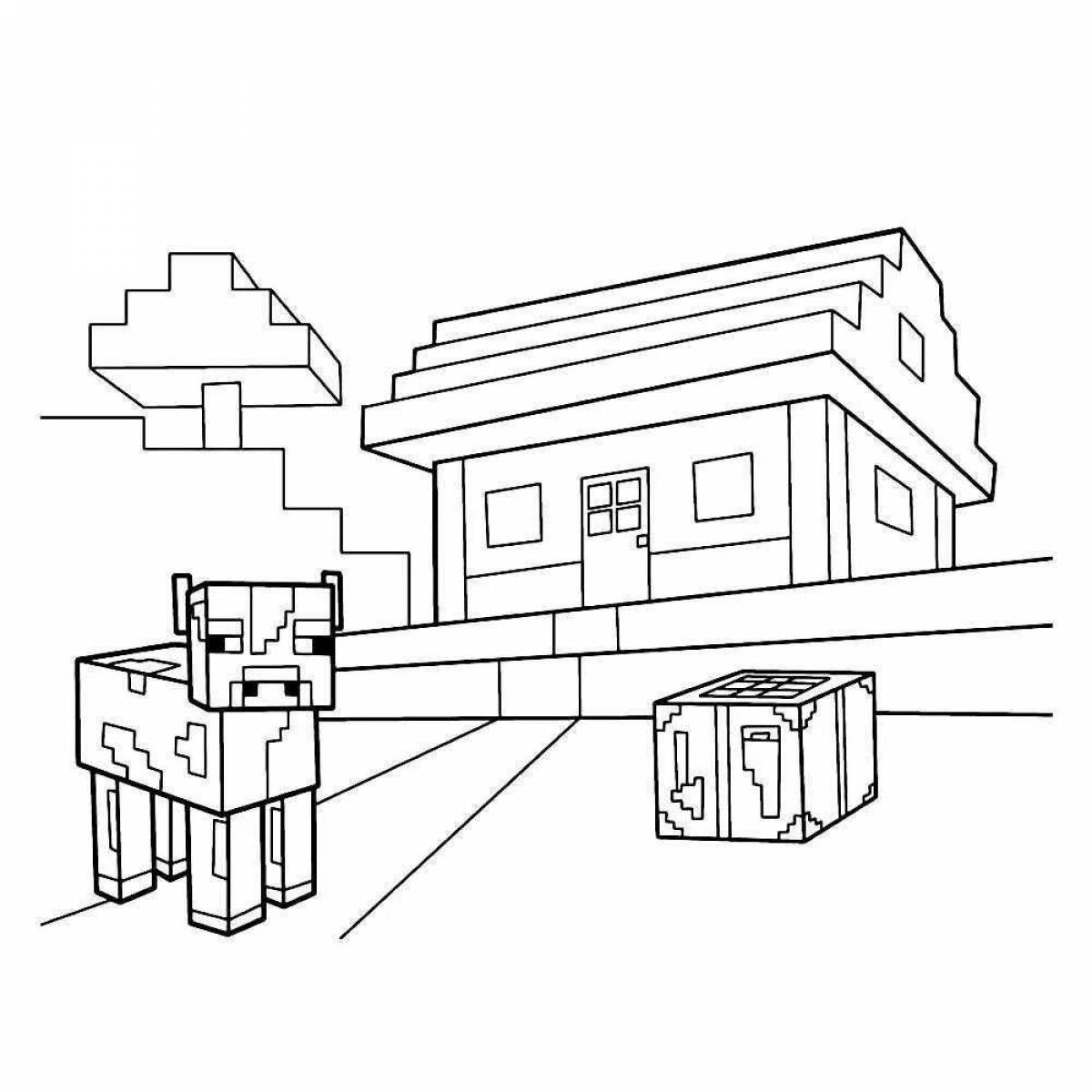 Playful minecraft compote blogger coloring page