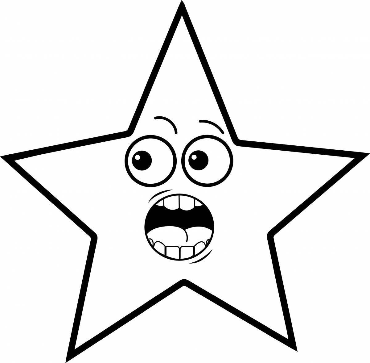 Раскраска мерцающая звезда для детей
