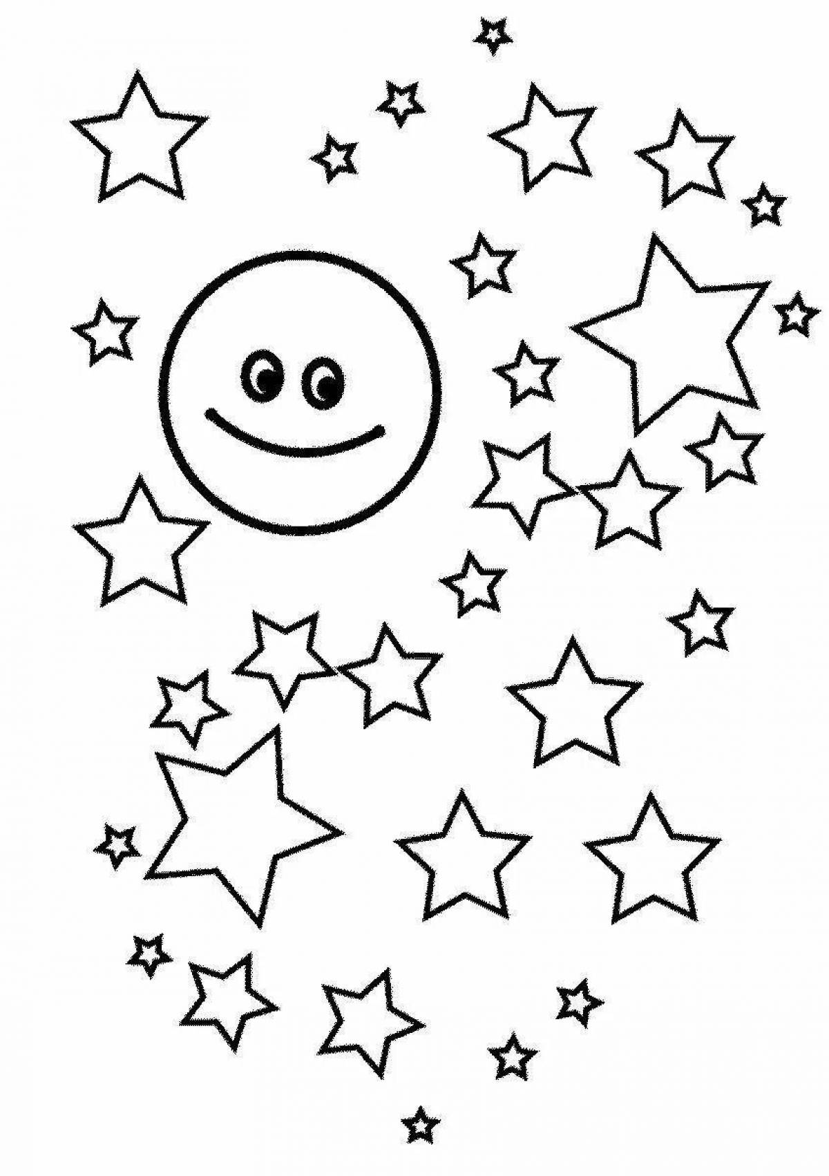 Rainbow star coloring book for kids