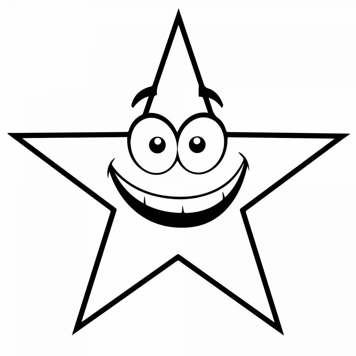 Радостная звезда раскраски для детей