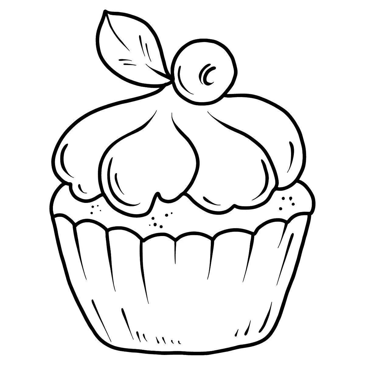 Holiday cupcake coloring book for kids