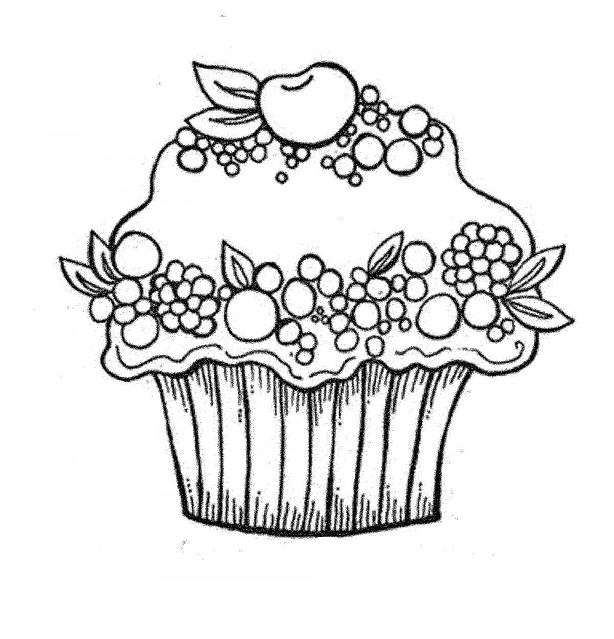 Cute cupcake coloring pages for kids