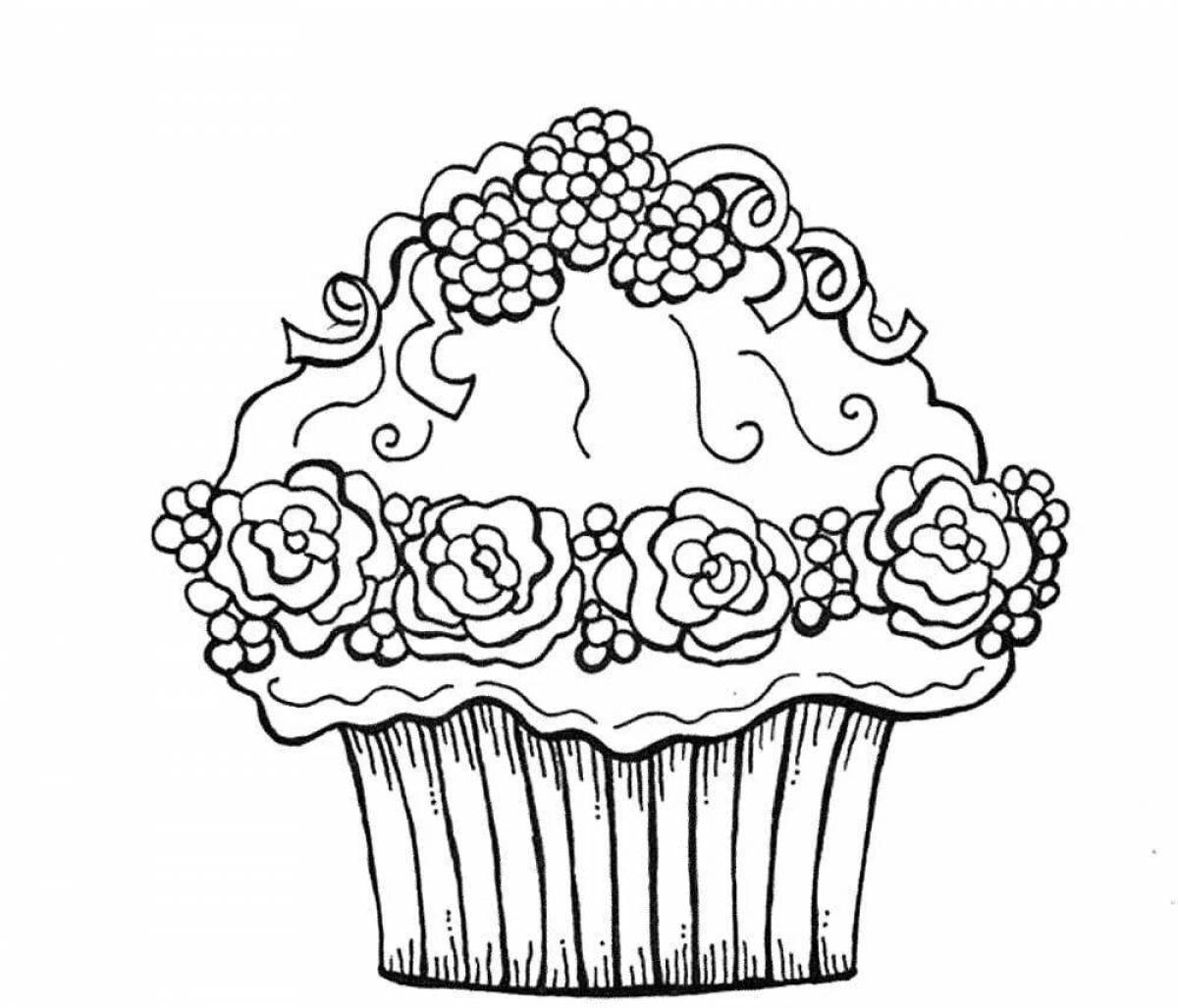 Children's cupcake coloring book for kids