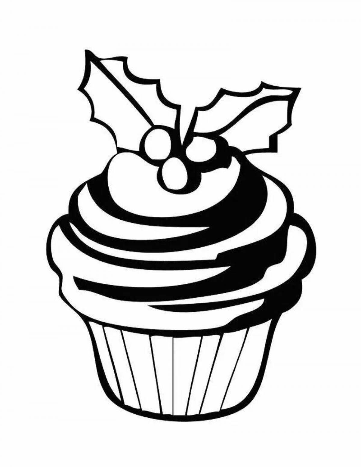 Color explosion cupcake coloring pages for kids