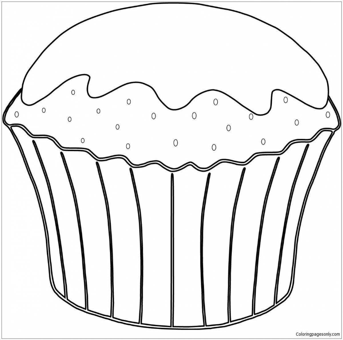Colourful cupcake coloring book for kids