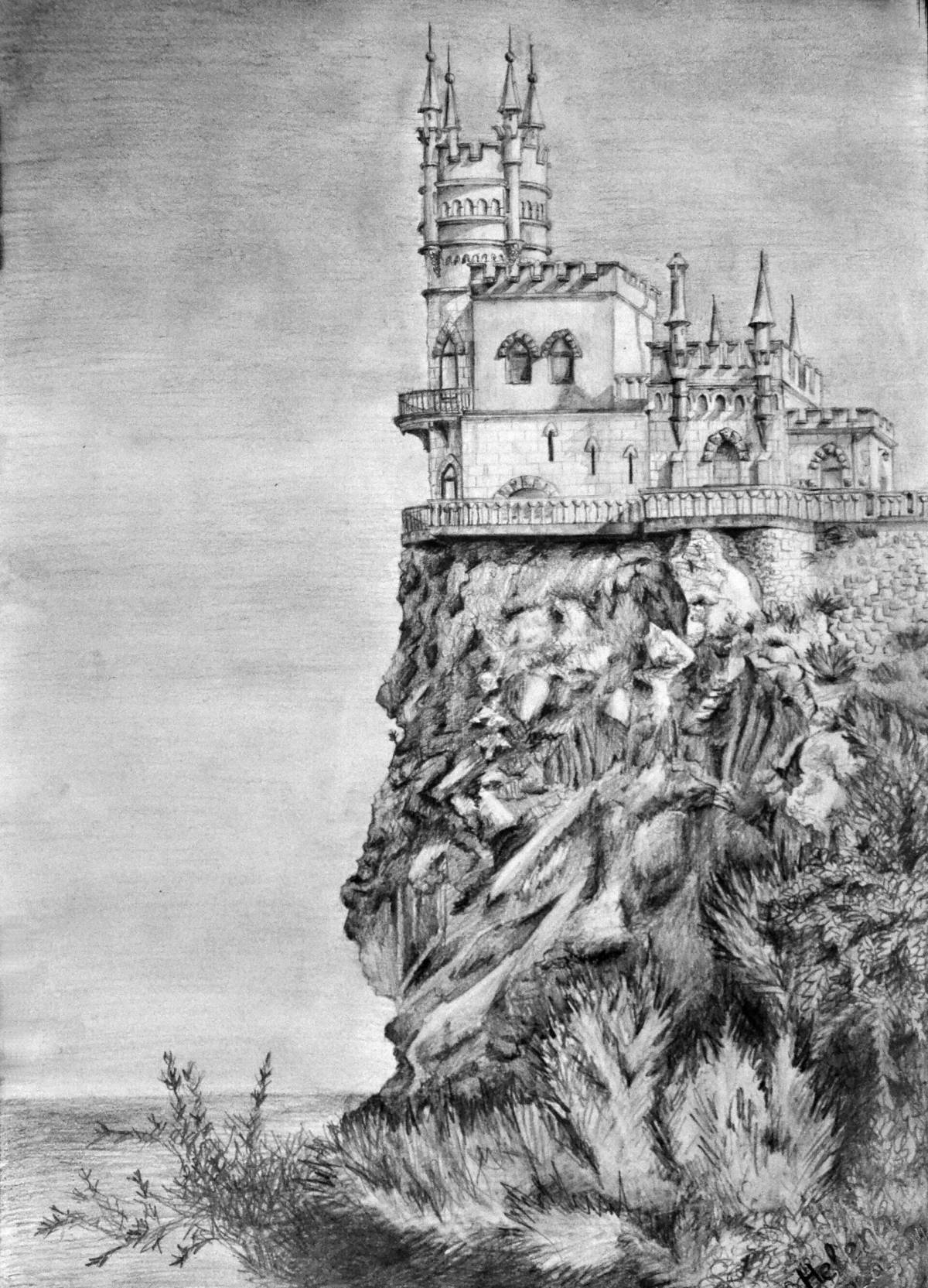 Coloring book magnificent crimea swallow's nest
