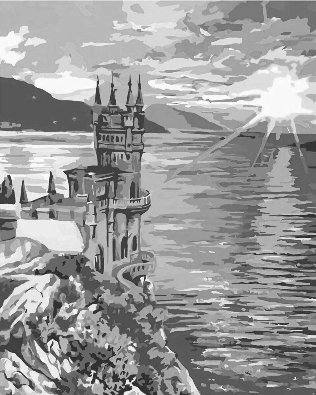 Coloring book alluring Crimea swallow's nest