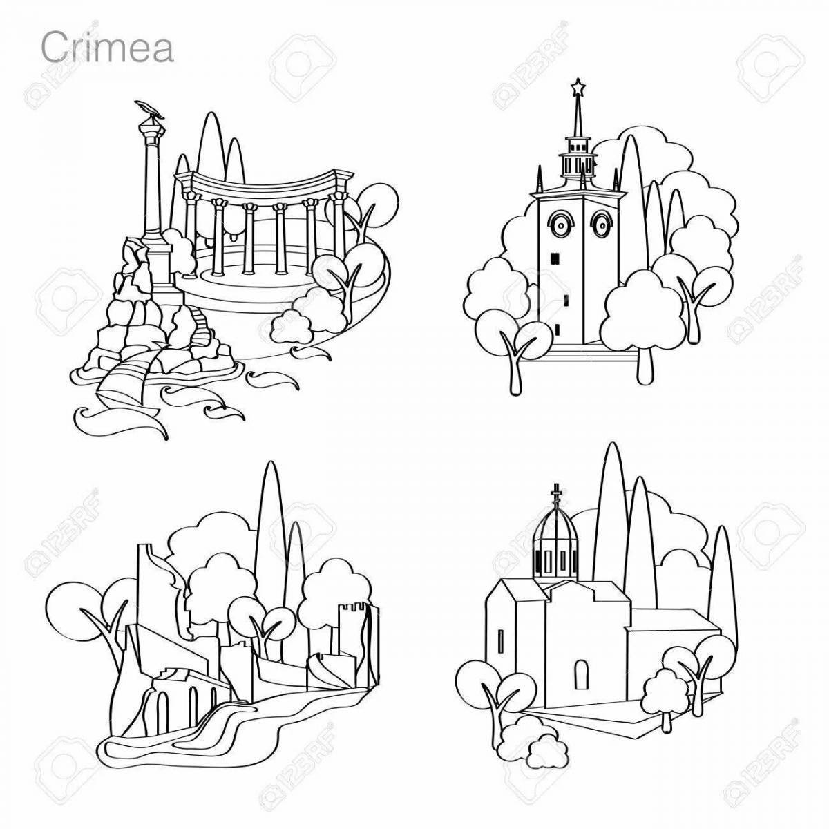 Exciting coloring of Crimea the swallow's nest in the