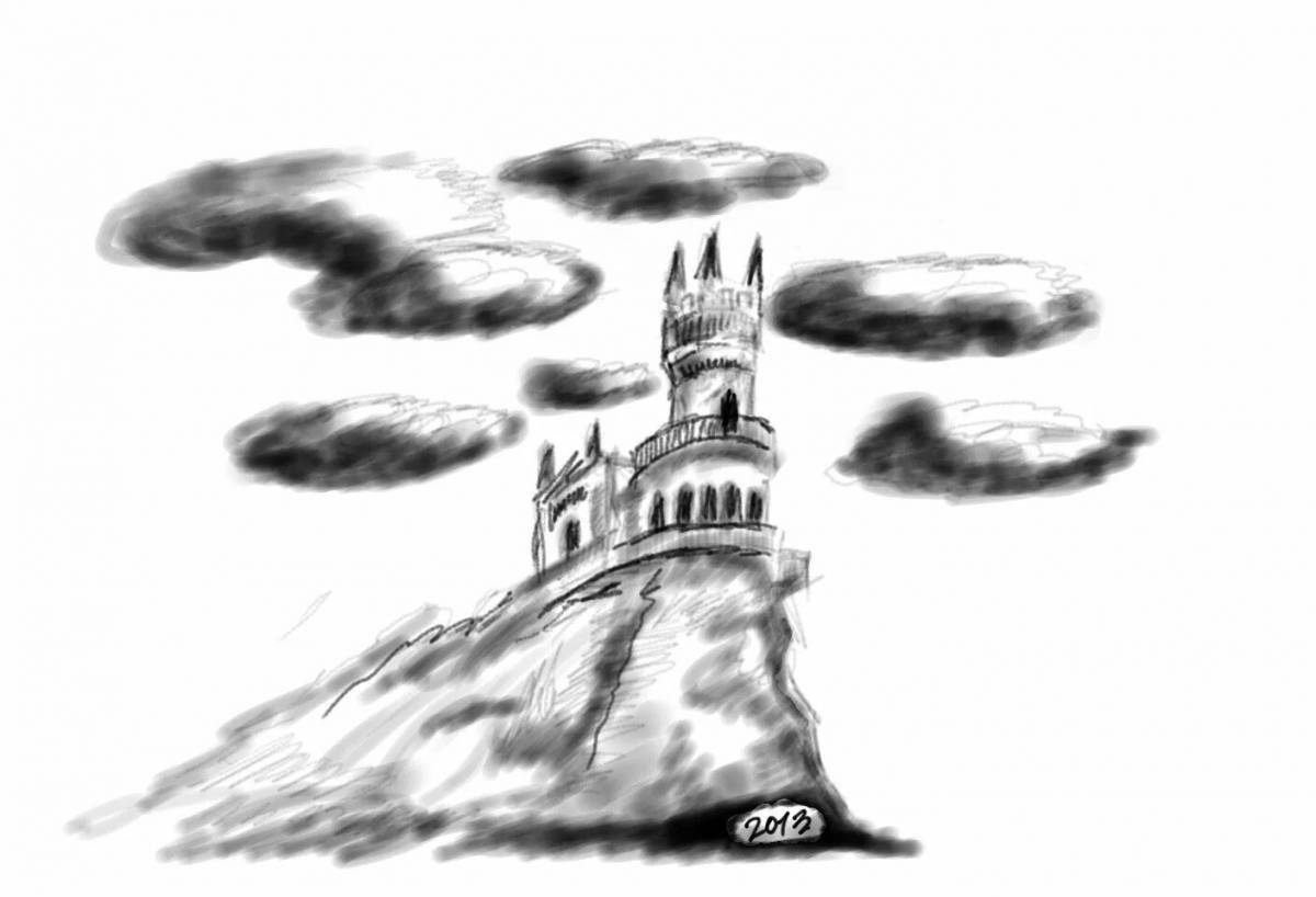 Colouring amazing Crimean swallow's nest