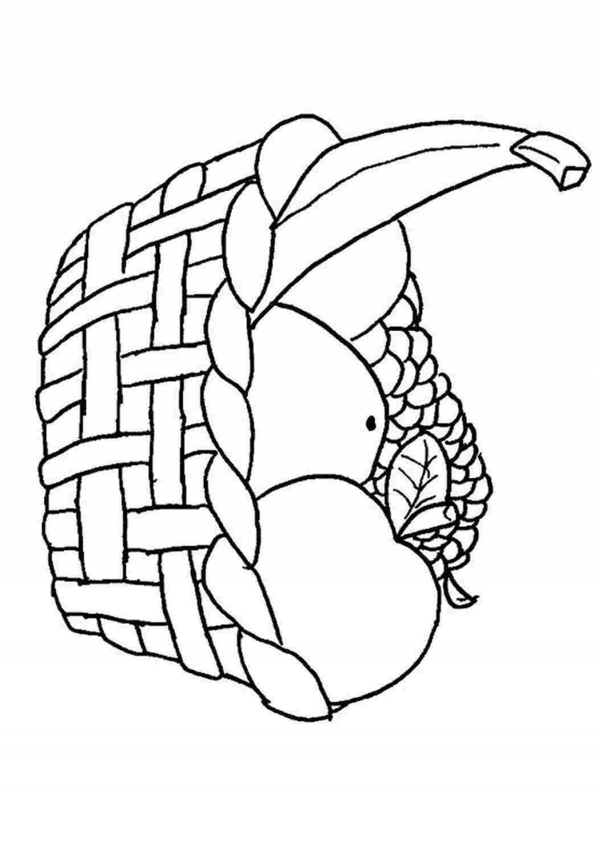 Корзинка фруктов нарисовать