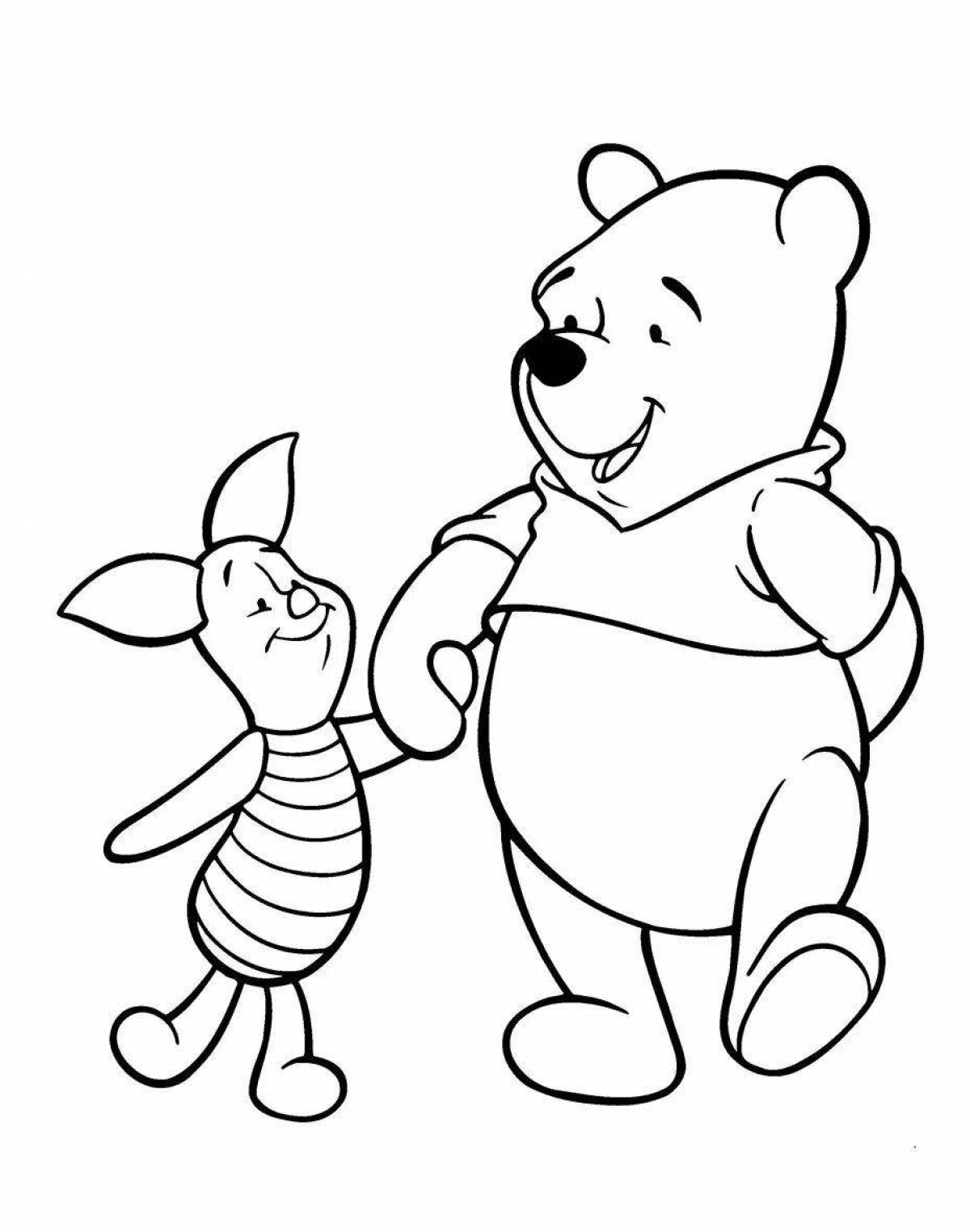 Coloring funny piglet and winnipoo