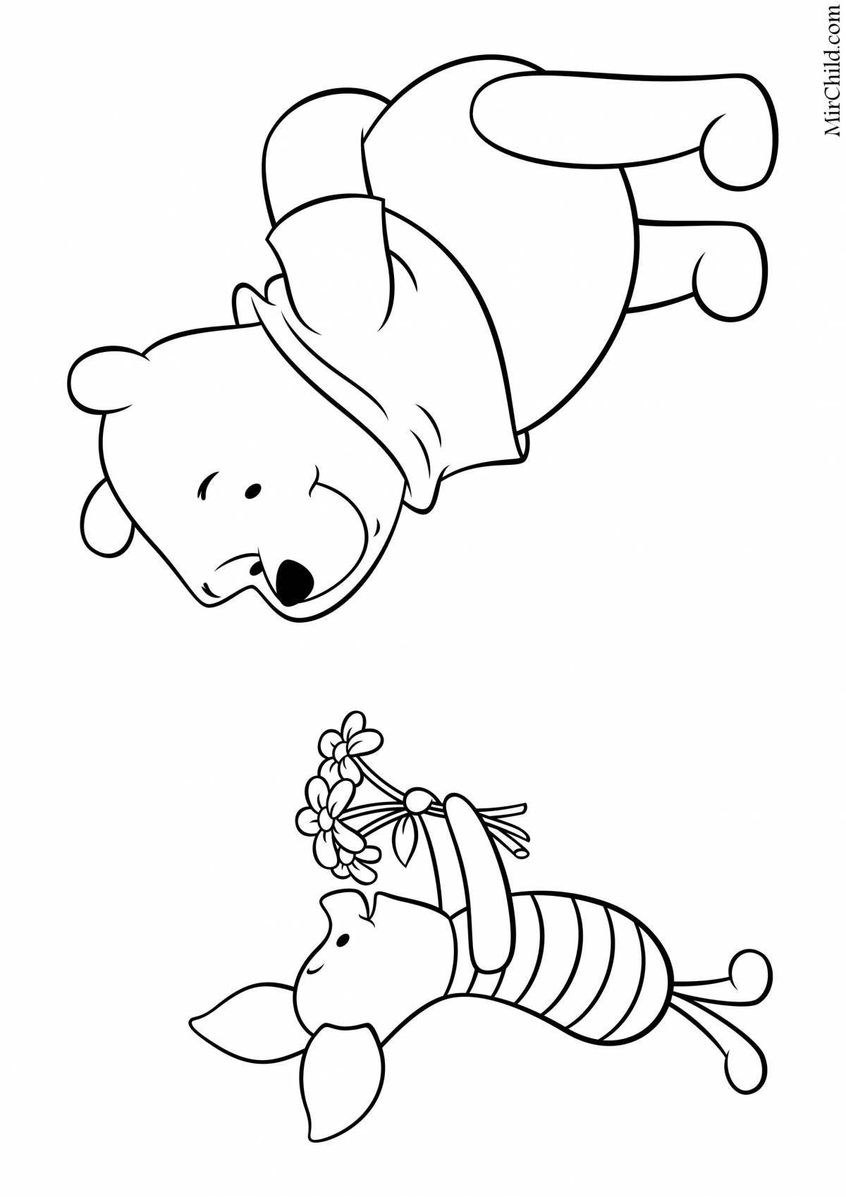 Radiant Piglet and Winnipoo coloring page