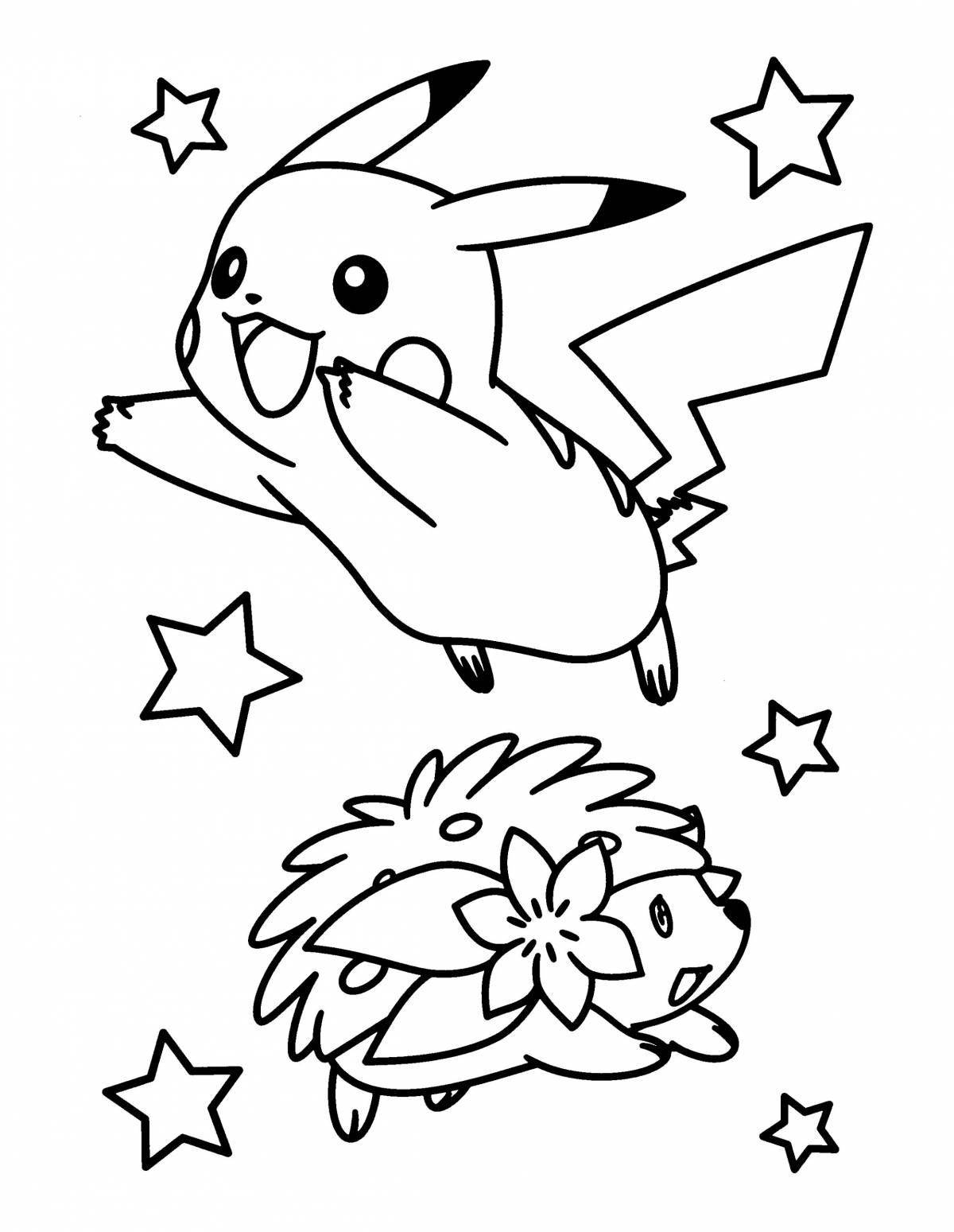 Pikachu colorful Christmas coloring book
