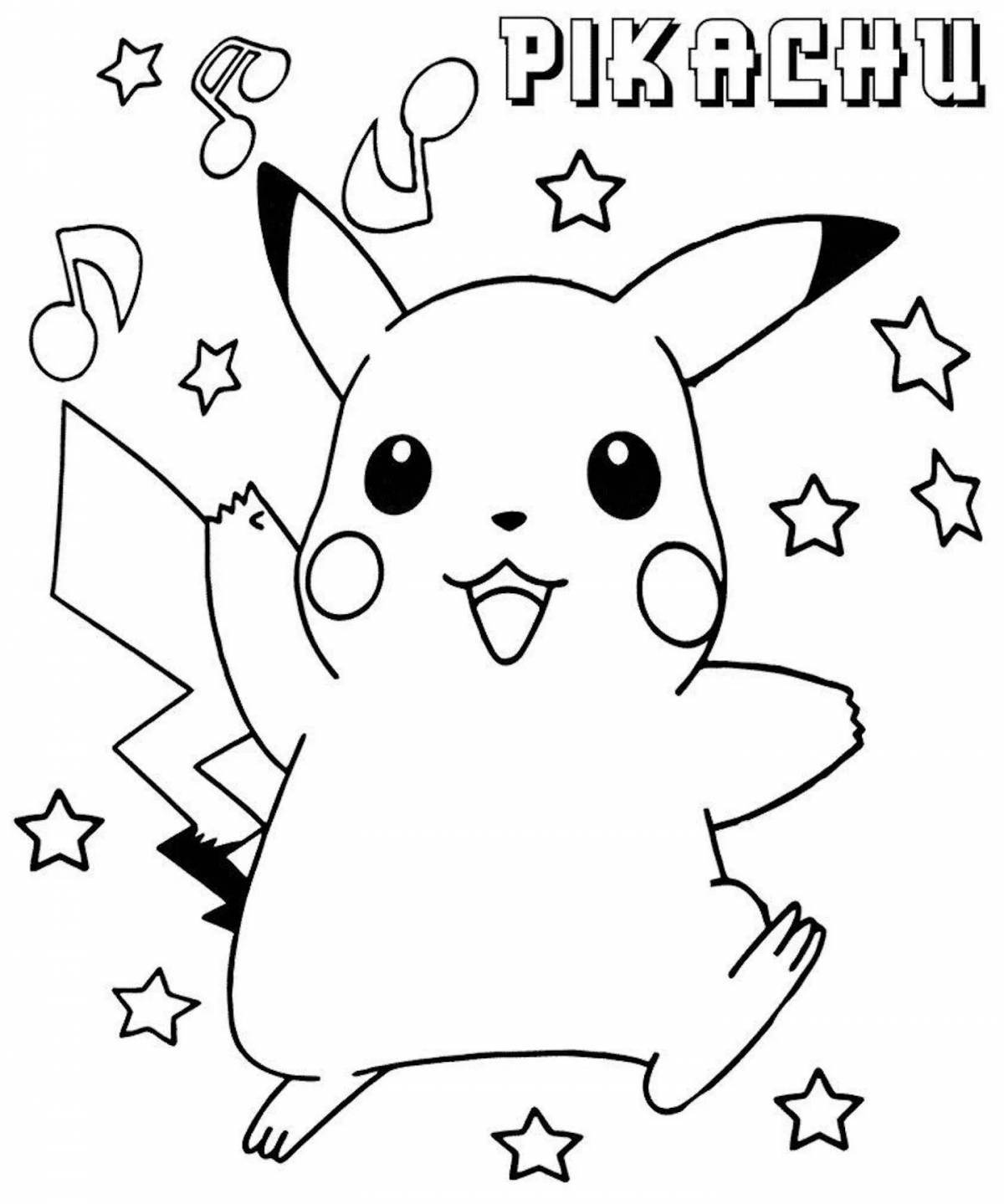 Pikachu holiday coloring page
