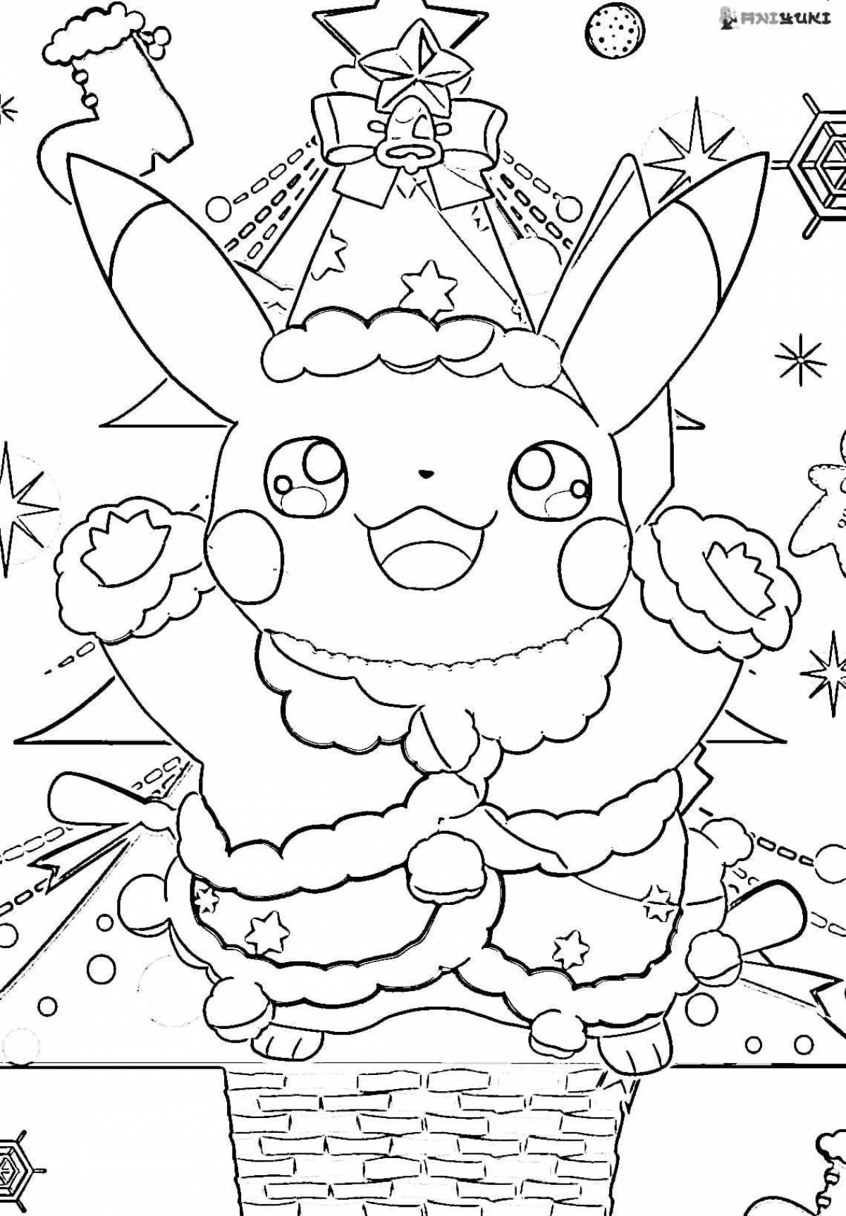 Glorious new year pikachu coloring book