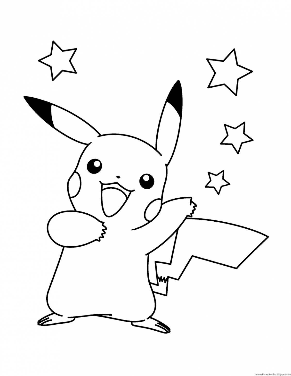 Adorable pikachu Christmas coloring book