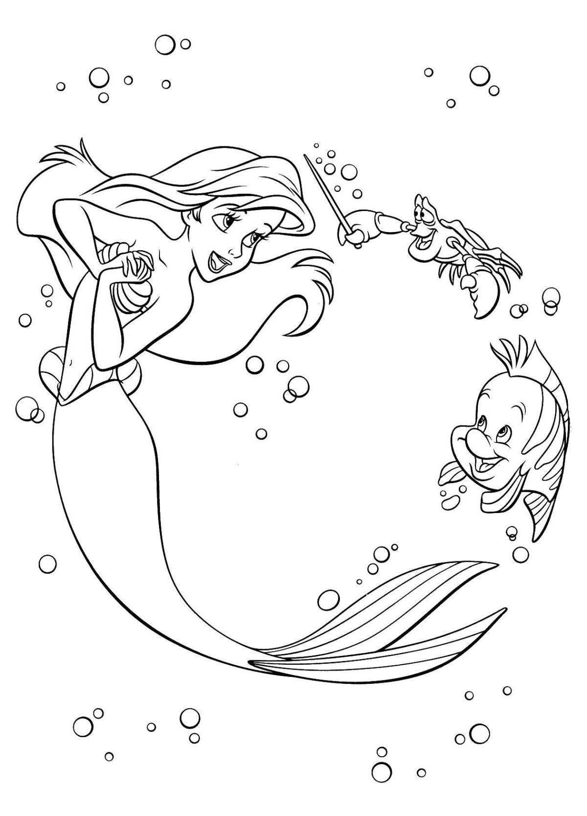 Fun coloring mermaid by numbers