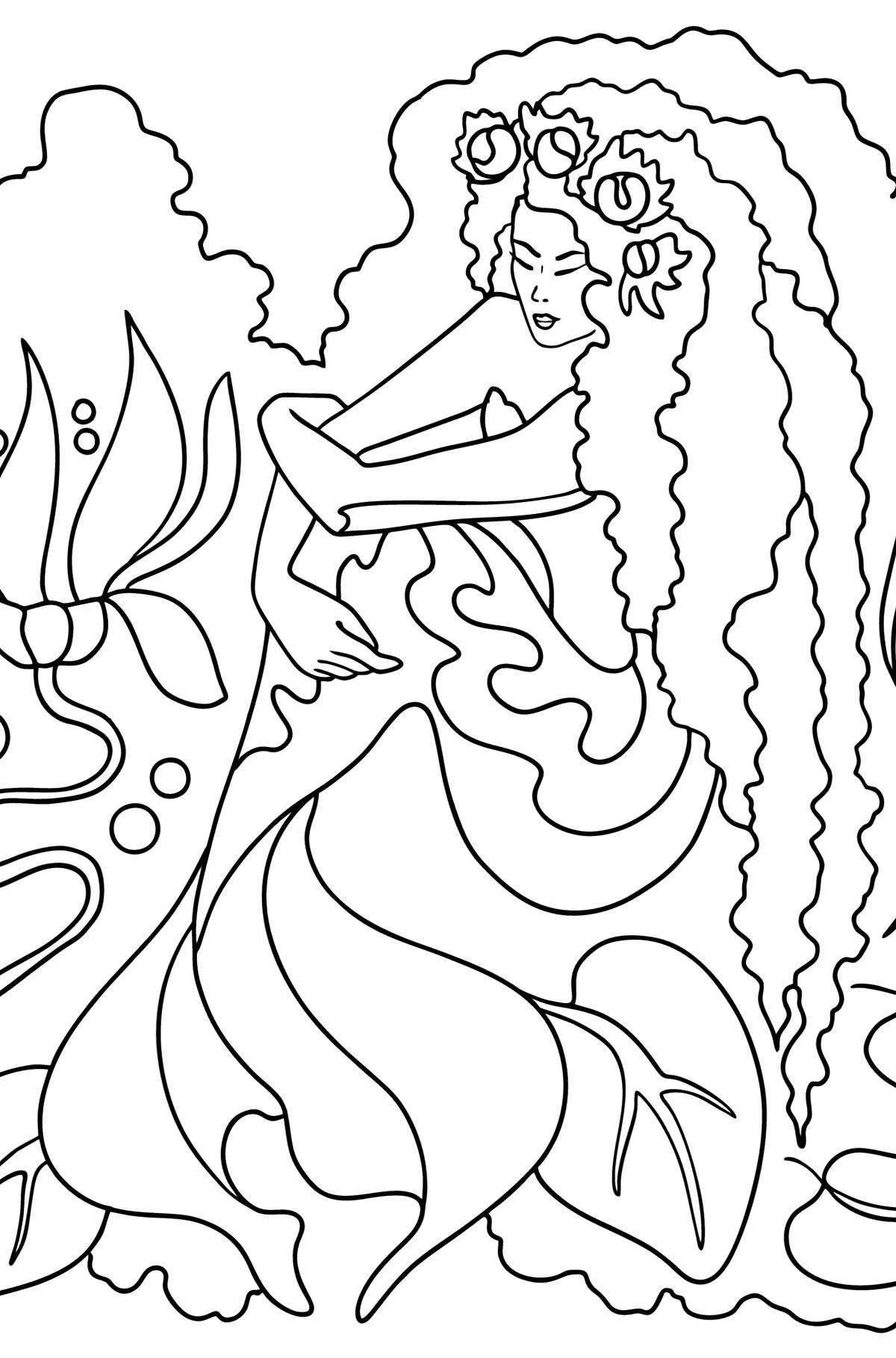 Magic mermaid coloring by numbers