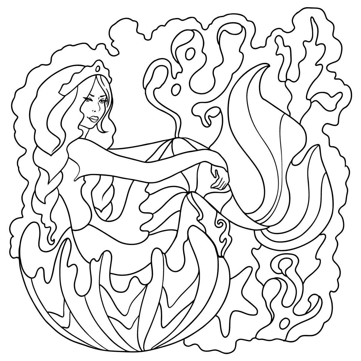 Exquisite little mermaid coloring by numbers