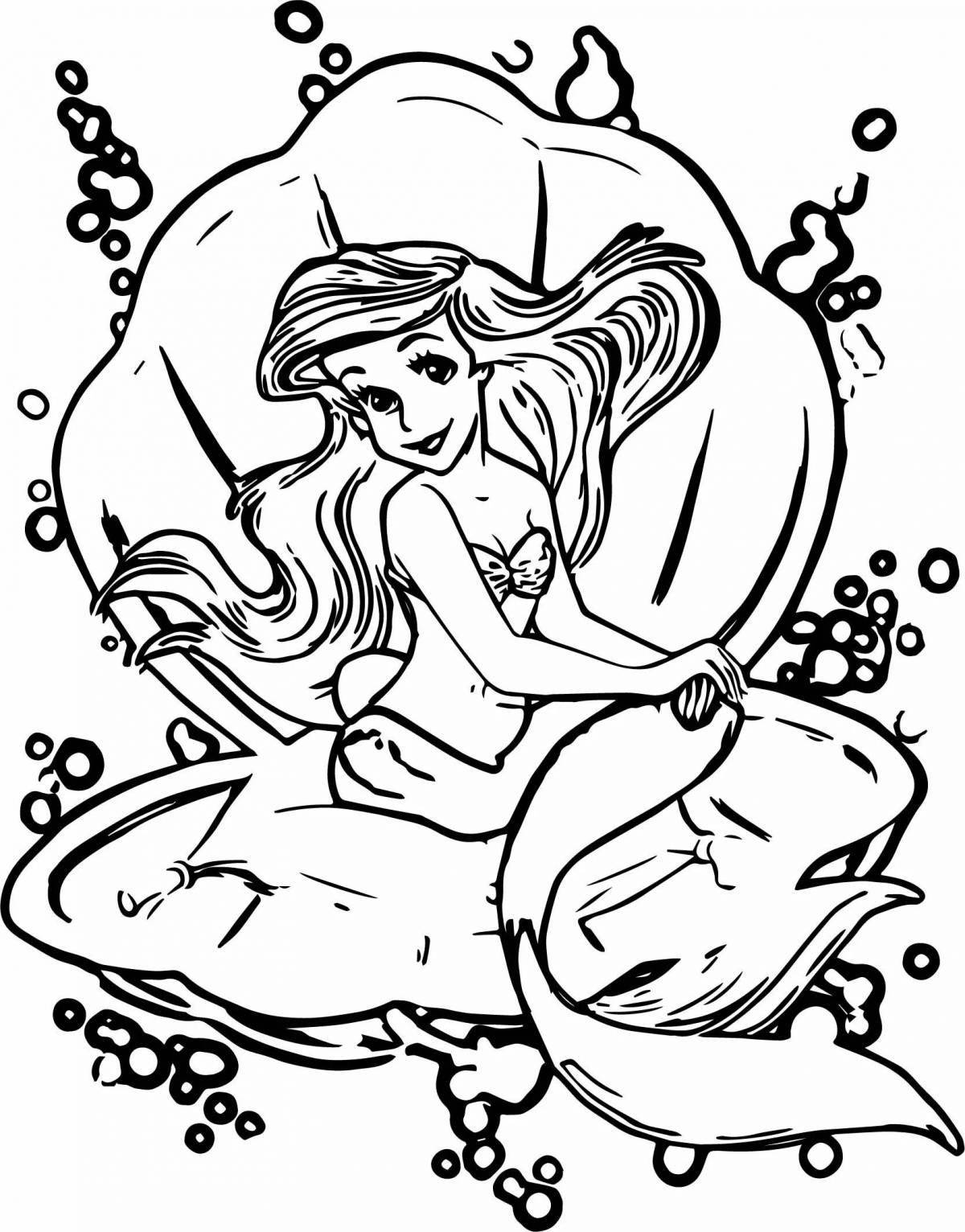 Merry little mermaid coloring by numbers