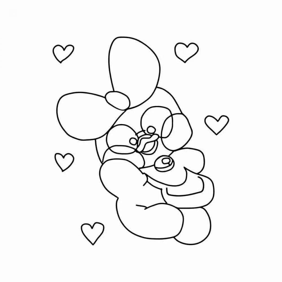 Lalafanfan magic duck coloring page