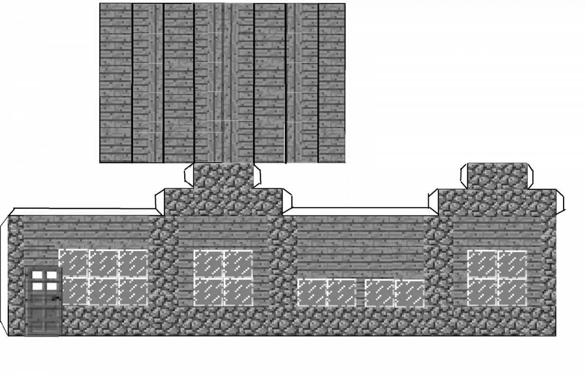 Colorful bright coloring paper crafts minecraft