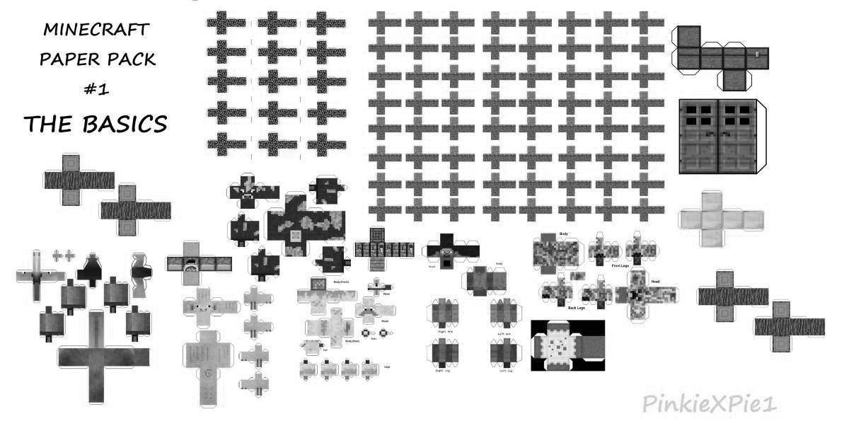 «Поделки из бумаги майнкрафт» скачать раскраски