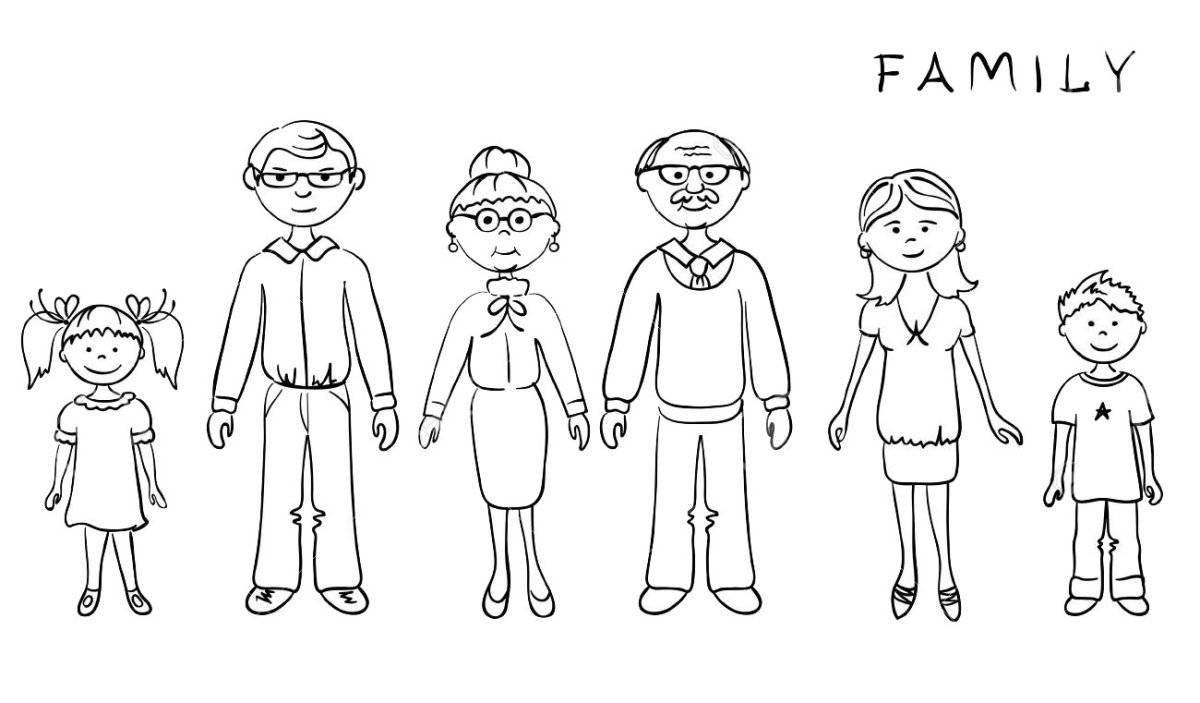 1st grade happy family coloring book