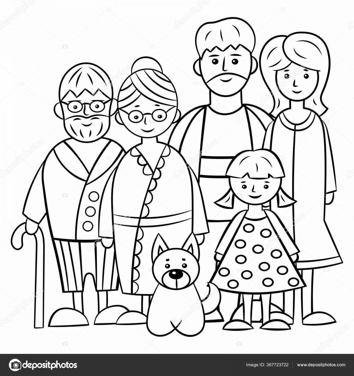 Coloring my family 1st grade filled with color