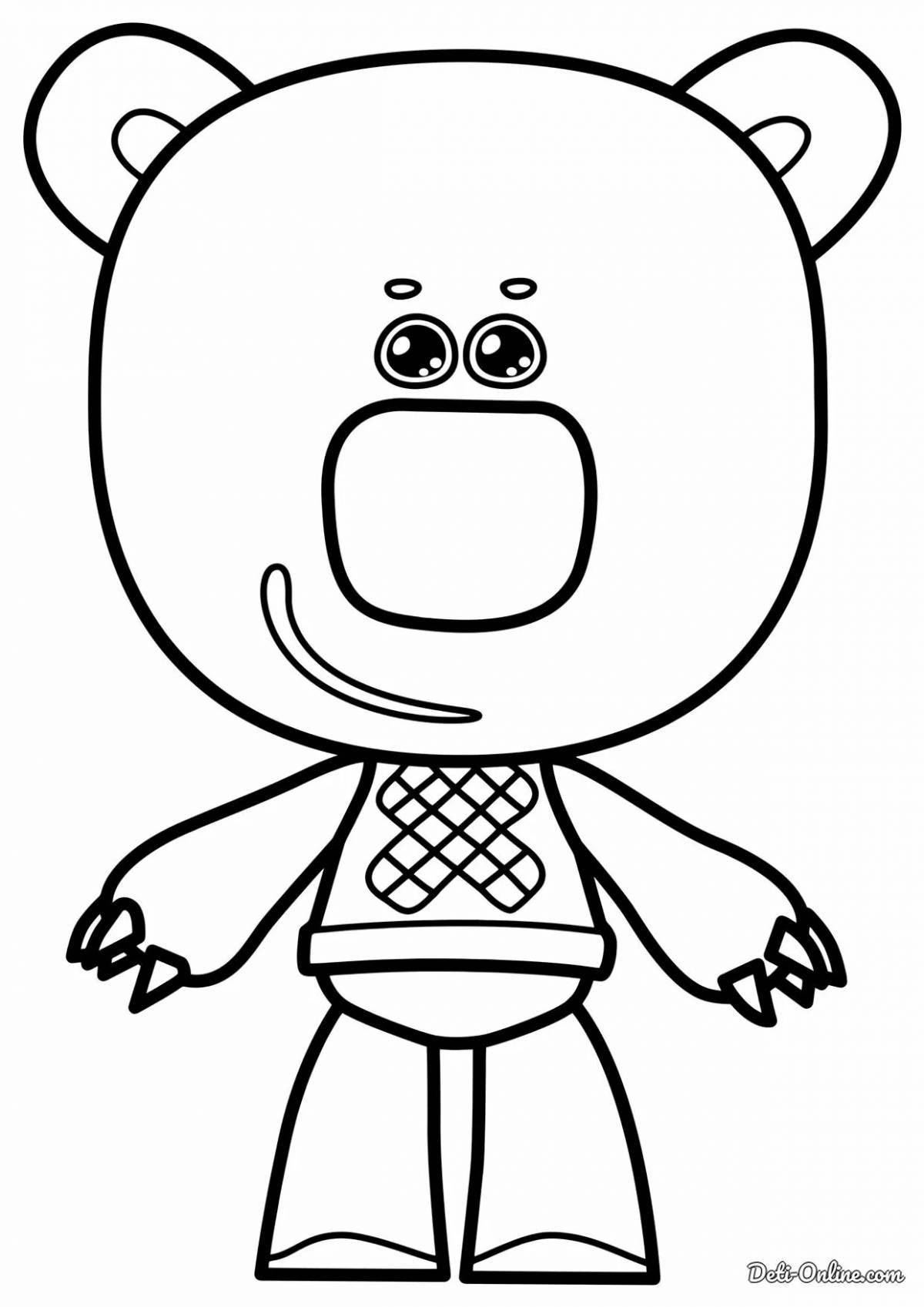Charming mole coloring page from mimimishka