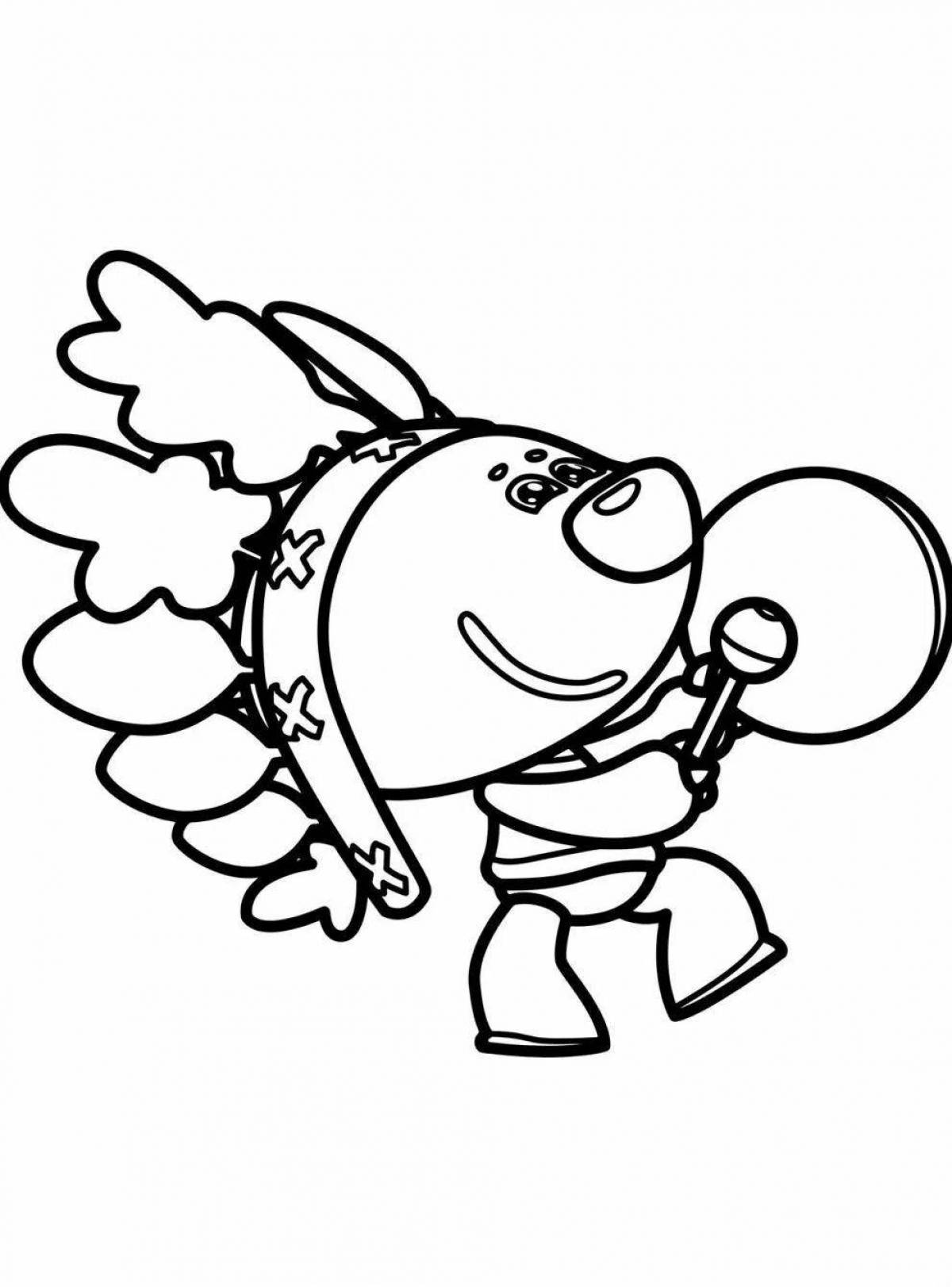Merry Mole Coloring Page from Mimimishka